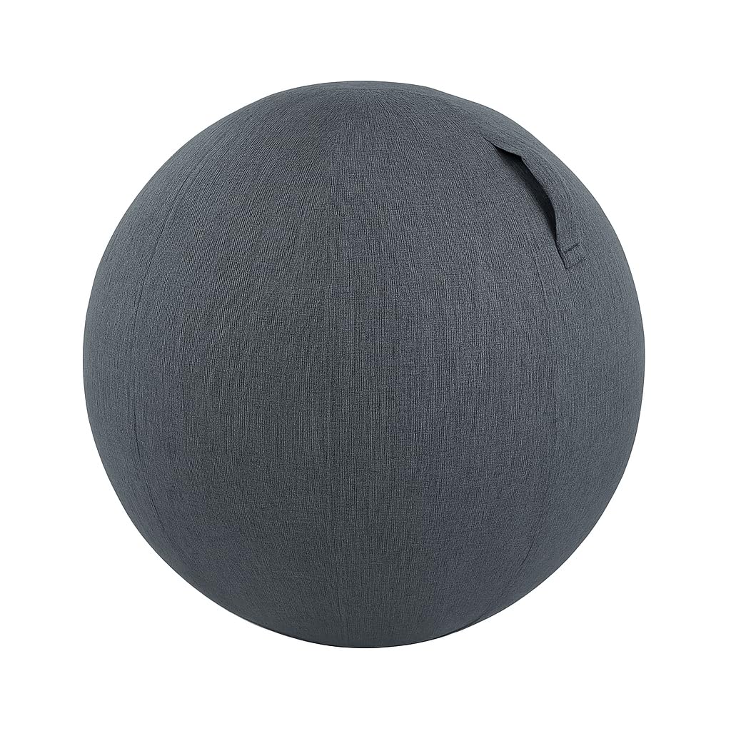 DreamNest - Siège Ballon de Yoga 65 cm | Balle de Gym Transformable en Chaise de Bureau | Tissu Chiné Confortable | Idéal Posture, Gainage, Bureau Ergonomique