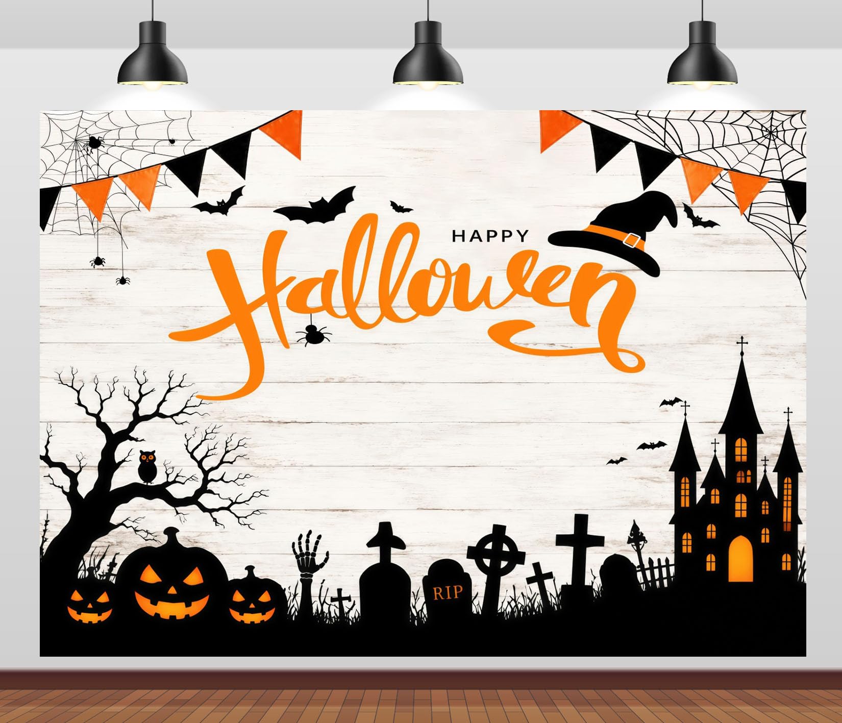 10x6.5FT (3x2m) Scena Castello Happy Halloween Sfondo Fotografico