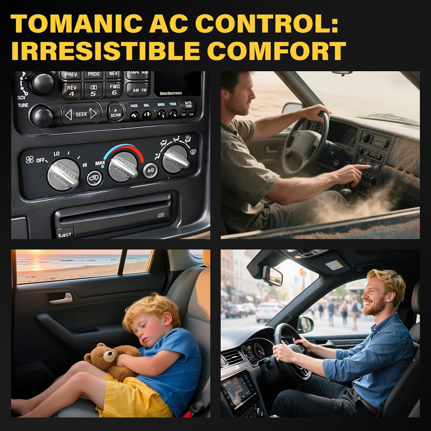 16231175 AC Heater Control Panel Climate Control Module Switch - Compatible with Chevy GMC C/K Series Trucks (C1500 C2500 C3500 K1500 K2500 K3500) 1996-2002 - Replaces 599-007 - Without Rear Defogger