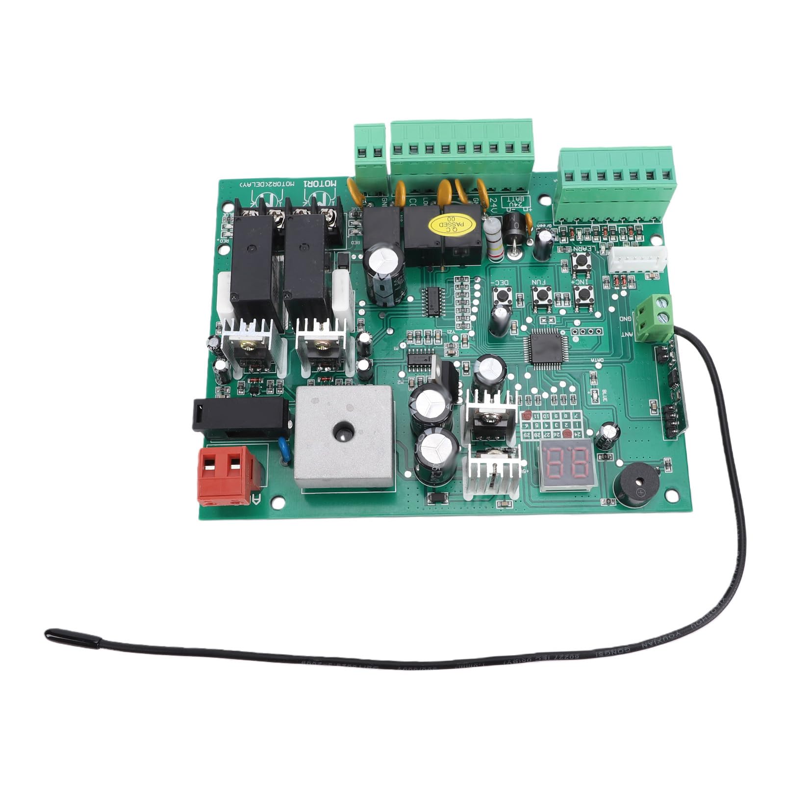 AUNMAS Płyta Sterująca Mechanizmu Otwierania Bramy Skrzydłowej Zamienna Płytka PCB Dwuramienny Sterownik Automatycznej Bramy z 3 Pilotami Menu LED Kod Zmienny dla Dwuramiennych Napędów
