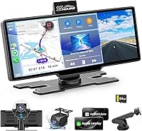 Vista 1 de Pantalla HK3 Carplay para Coche, Pantalla Táctil Inalámbrica de 10.26’’ para Apple Car Play y Android Auto, Cámara Dash 4K, Cámara de Respaldo