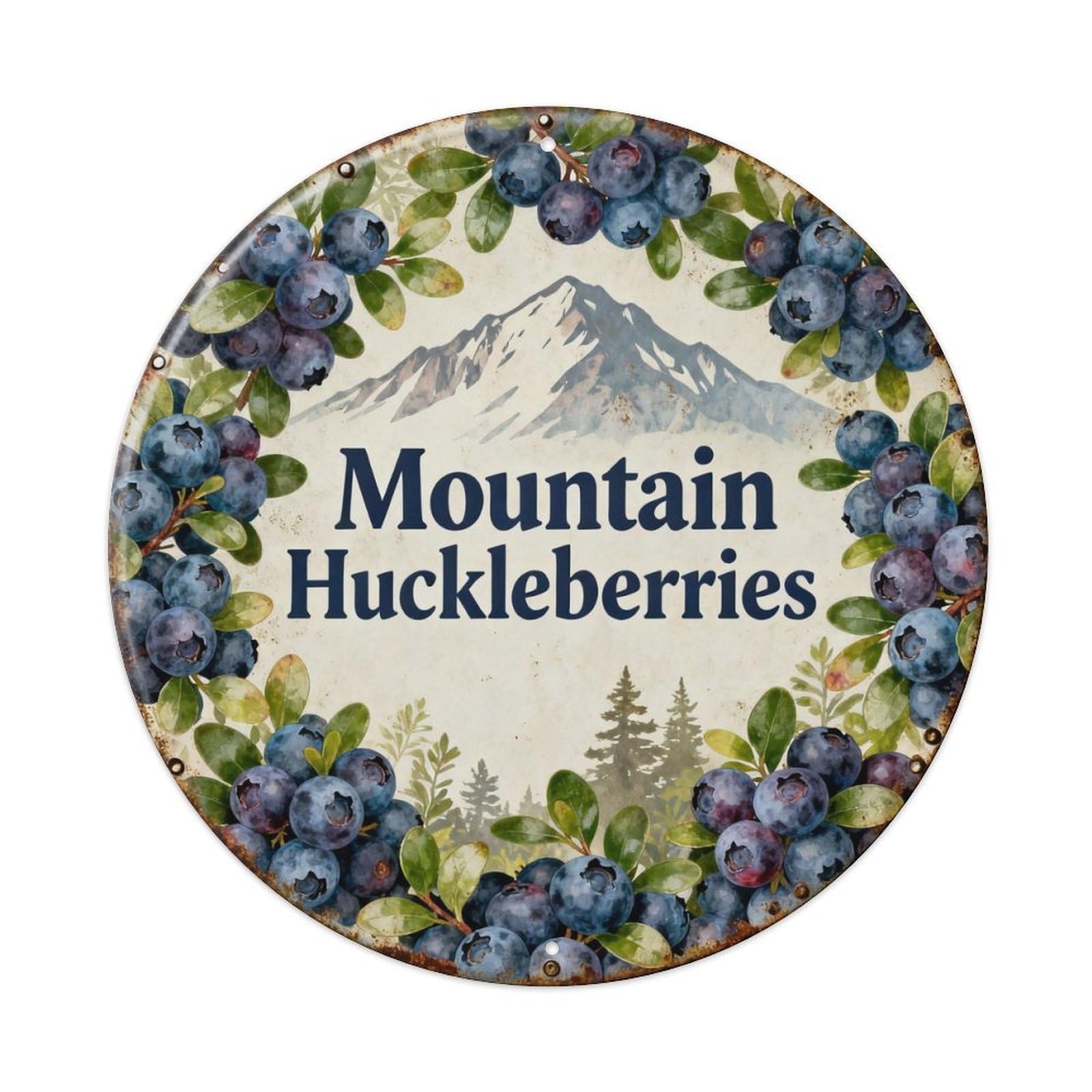 Mountain Huckleberries Metal Tin Sign Plaque