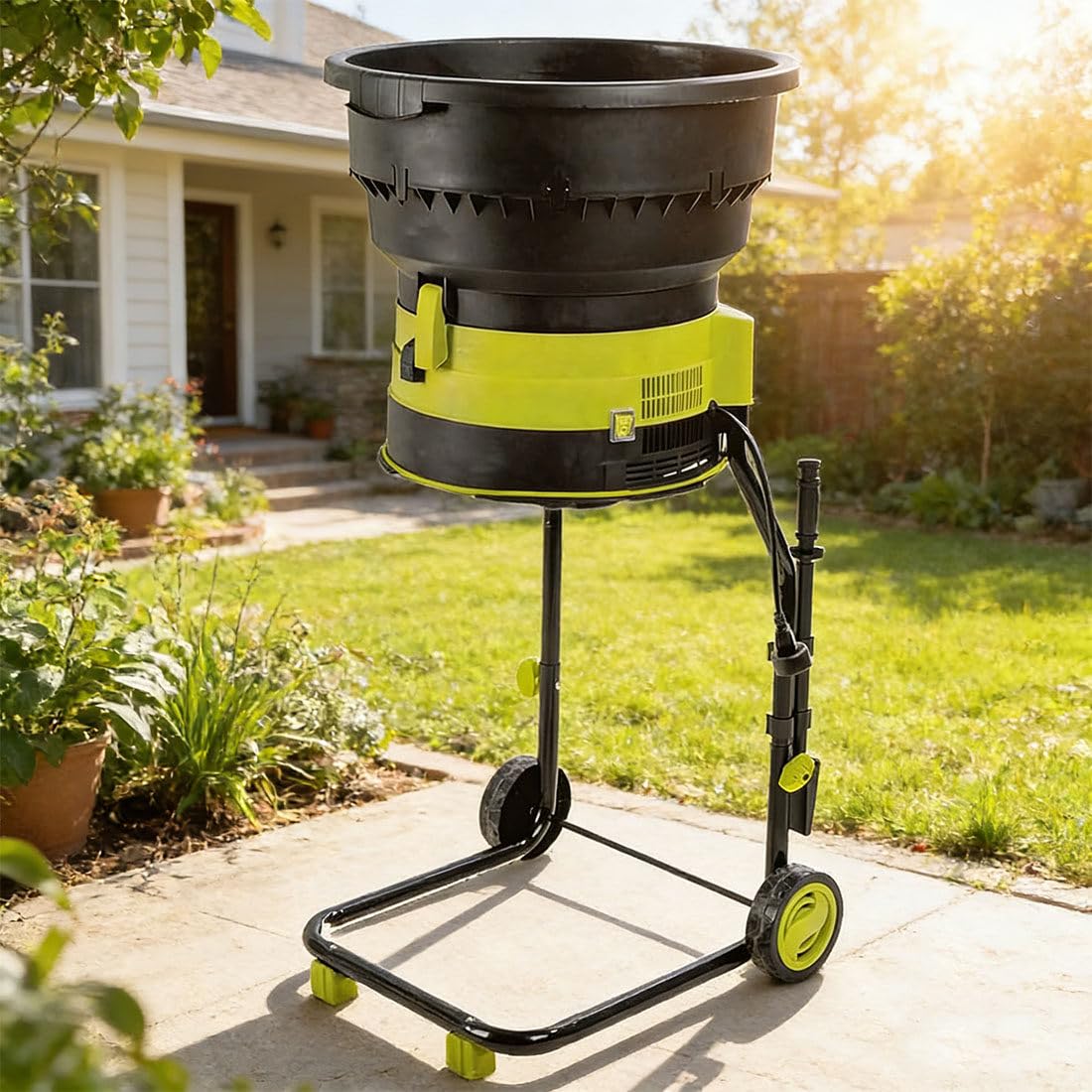 Trituradora de Jardín con Tecnología Sin Cuchillas 10 | con Protección contra Sobrecalentamiento, Picadora de Hojas y Ramas Sin Aspas, para Limpieza de Patios y Compostaje Doméstico