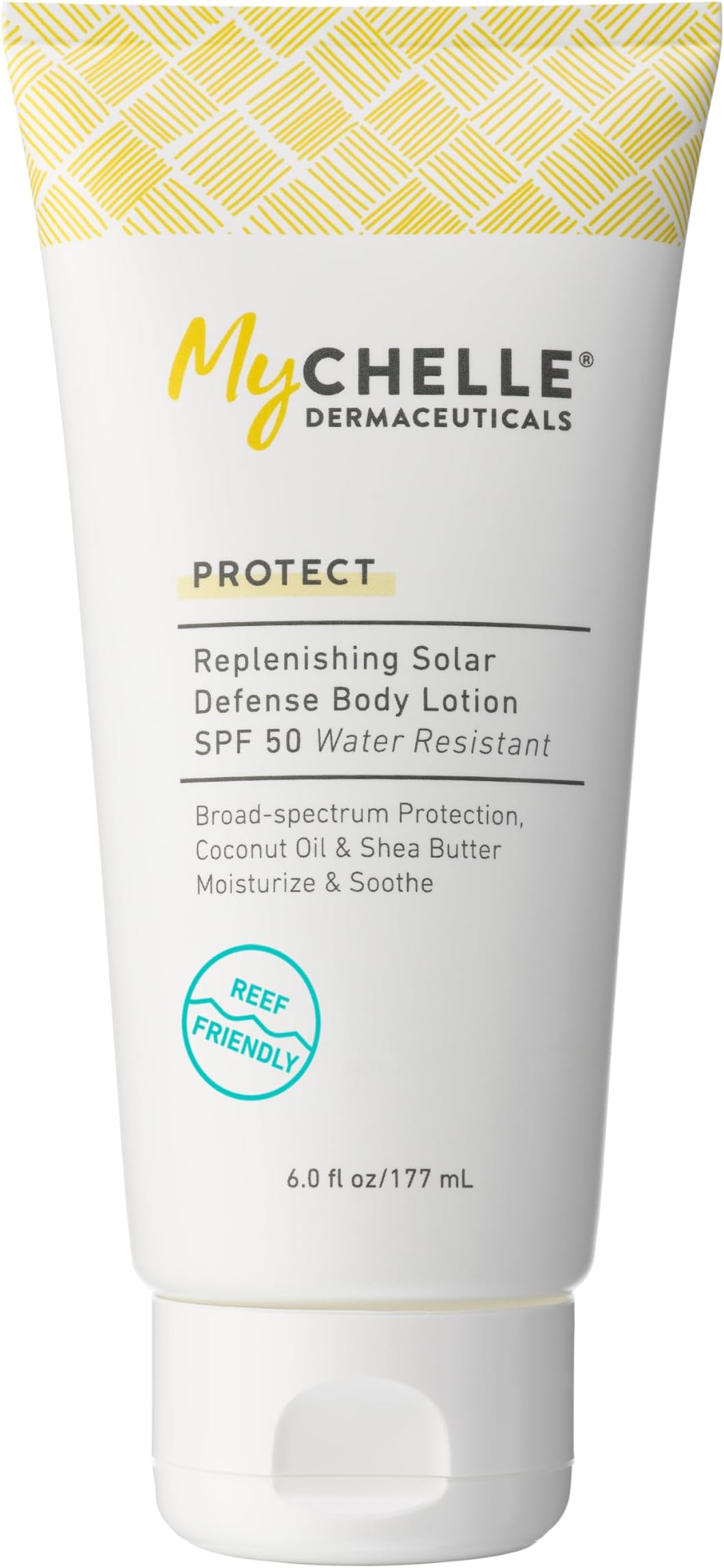 Replenishing Solar Defense Body Lotion SPF 50 (6 Fl Oz) - Moisturizing Reef Safe Sunscreen with Coconut Oil and Shea Butter - Water Resistant for 80 Minutes