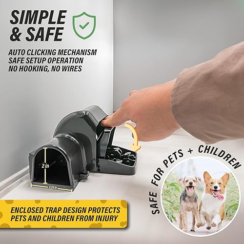 Miniatura 4 de Tratper Trampas para ratas grandes y pequeñas, paquete de 2 túneles de doble entrada, exterior e interior, almacén, matanza humana rápida,