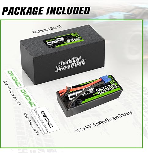 Miniatura 6 de OVONIC 3S Lipo Batería 50C 5200mAh 11.1V Lipo Batería con conector EC3 para 18 110 RC Coche Camión Barco Vehículos