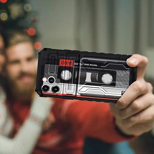 Vista 29 de Funda tipo cartera para iPhone 13 Pro Max con soporte para tarjeta de crédito y soporte de doble capa de policarbonato duro de PC suave TPU a prueba