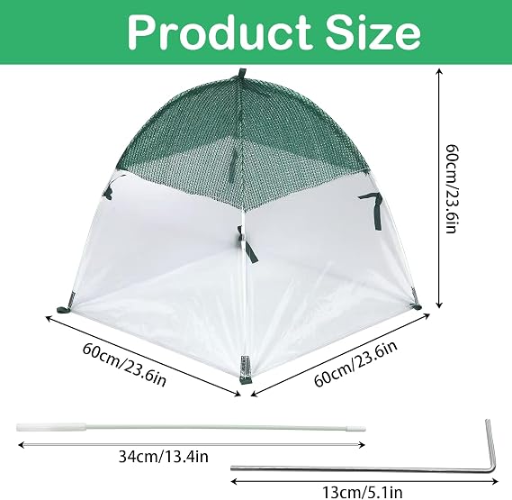 2 PCS Garden Plant Cover, Outdoor Plant Protector for Raised Beds, Garden Row Accelerator Plants Cover with Insect Net Greenhouse Frost Cover & Vegetable Plant
