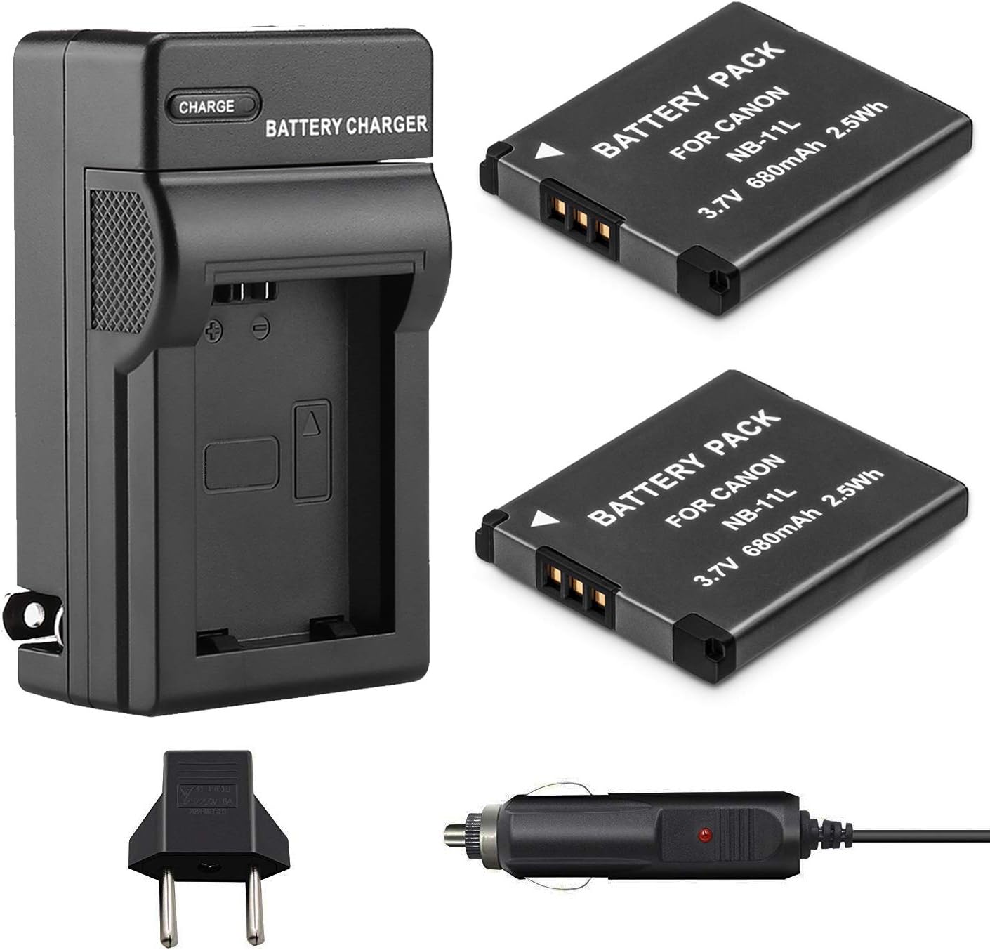 Kastar Battery (2Pack) + Charger for Canon NB3L