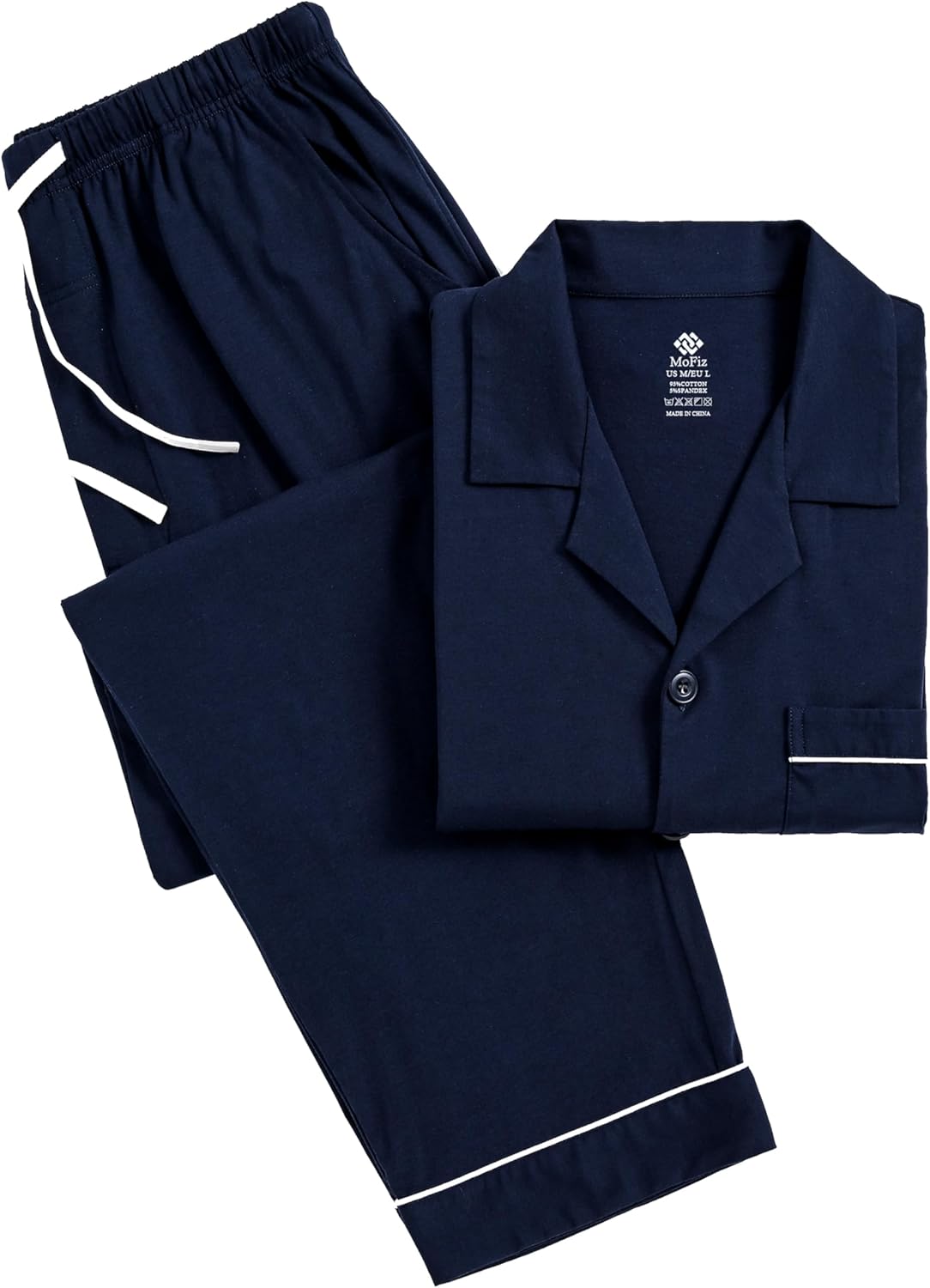 Mens Pajamas Set Soft Cotton Notched Collared Pjs for Men Long Sleeve Men's Sleepwear Loungewear Pyjama Homme - Image 6