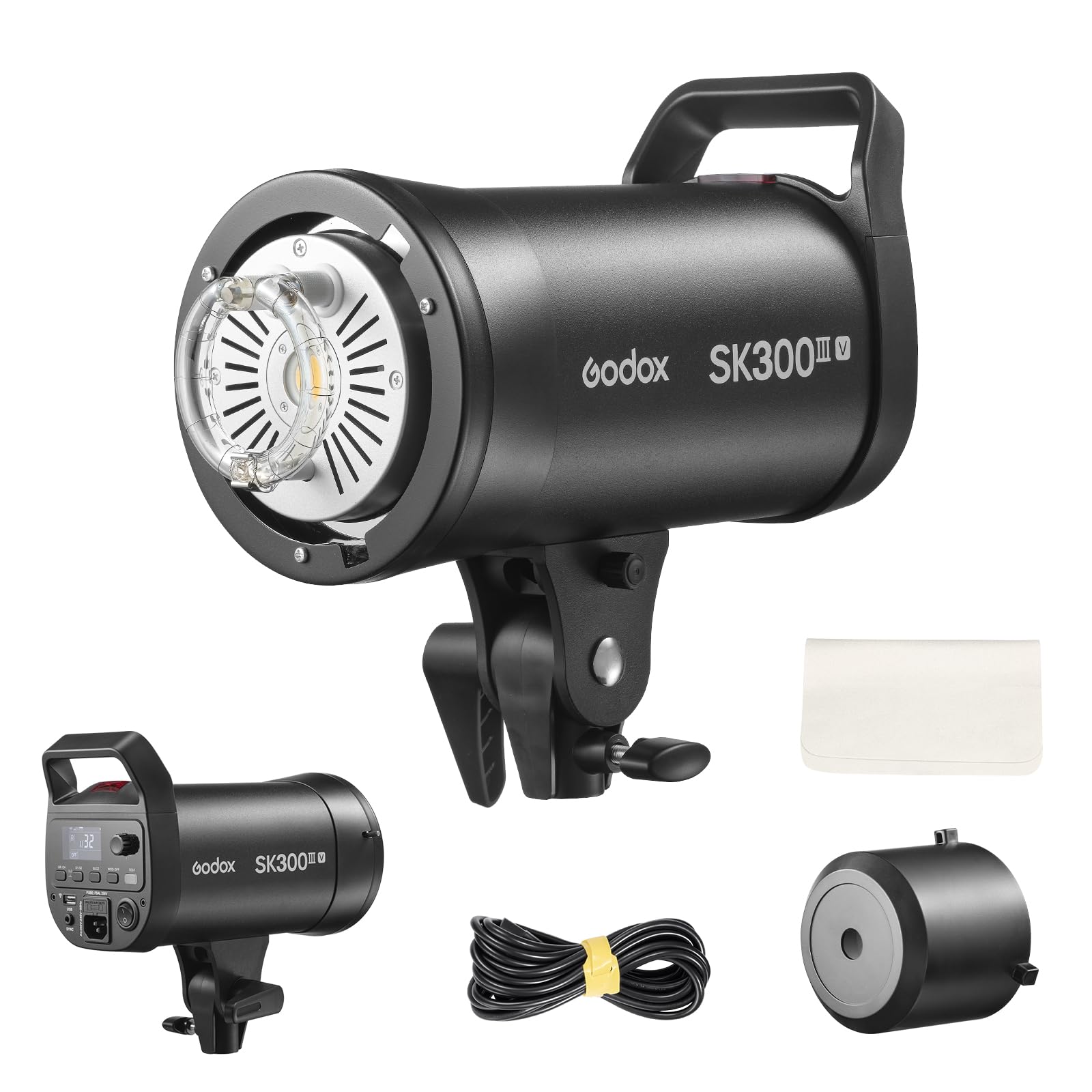 Godox SK300III-V 300Ws Studio Flash Strobe, GN58 5700K Professional Monolight, Wireless X System, 10W LED Modeling Lamp, 0.1-1.5s Recycle, SK300IIIV Bowens Mount Strobe Light for Photography