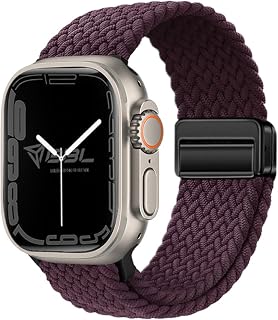 Babilden Apple Watch Series SE/11/10/9/8/7/6/5/4/3 ile Uyumlu Kumaş Kordon 46mm/45mm/44mm, Series 10 42mm/41mm/40mm/38mm