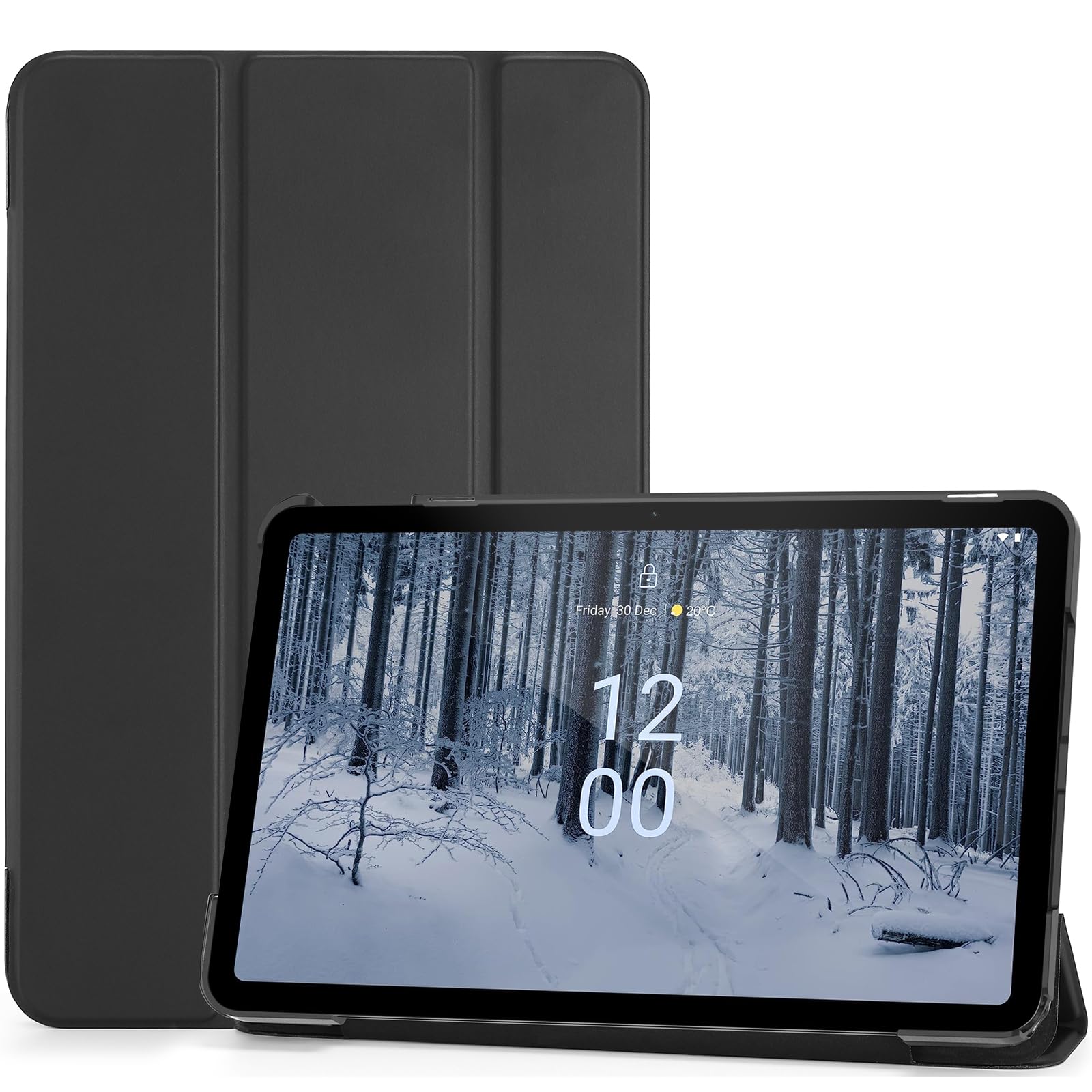 ProCase Case for Nokia T21 Tablet 10.36 Inch 2022, Slim Light Cover Trifold Stand Hard Shell Folio Case Smart Cover for 10.36" Nokia Tablet T21 TA-1495 TA-1521 TA-1505 TA-1487 2022 Release -Black