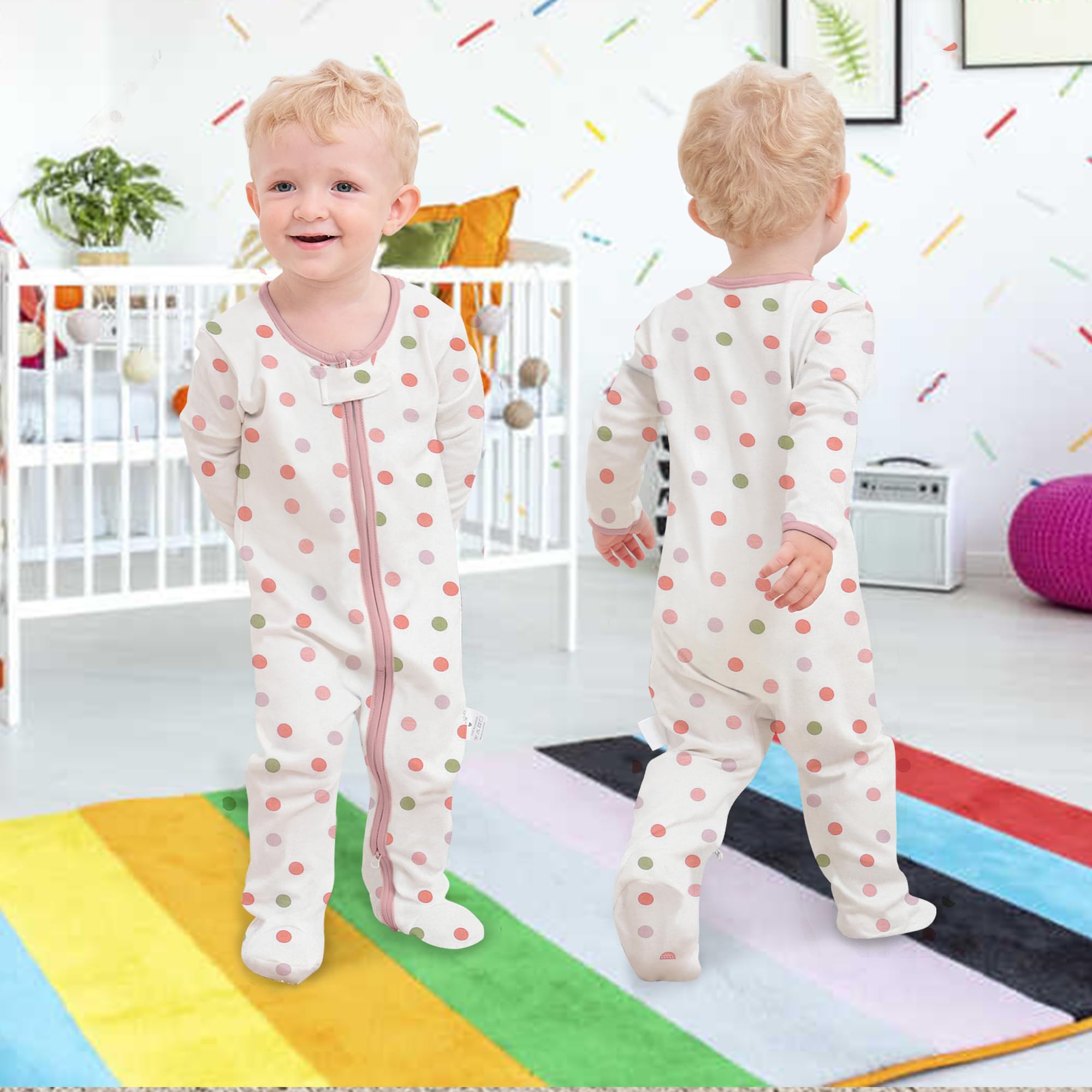 Miracle Baby 3 Pezzi Neonato Pagliaccetto con piede in Cotone, Bambino Pigiama Ragazze Ragazzi, Tutine Manica Lunga, Abbigliamento primavera autunno Bodysuit, Ceniera