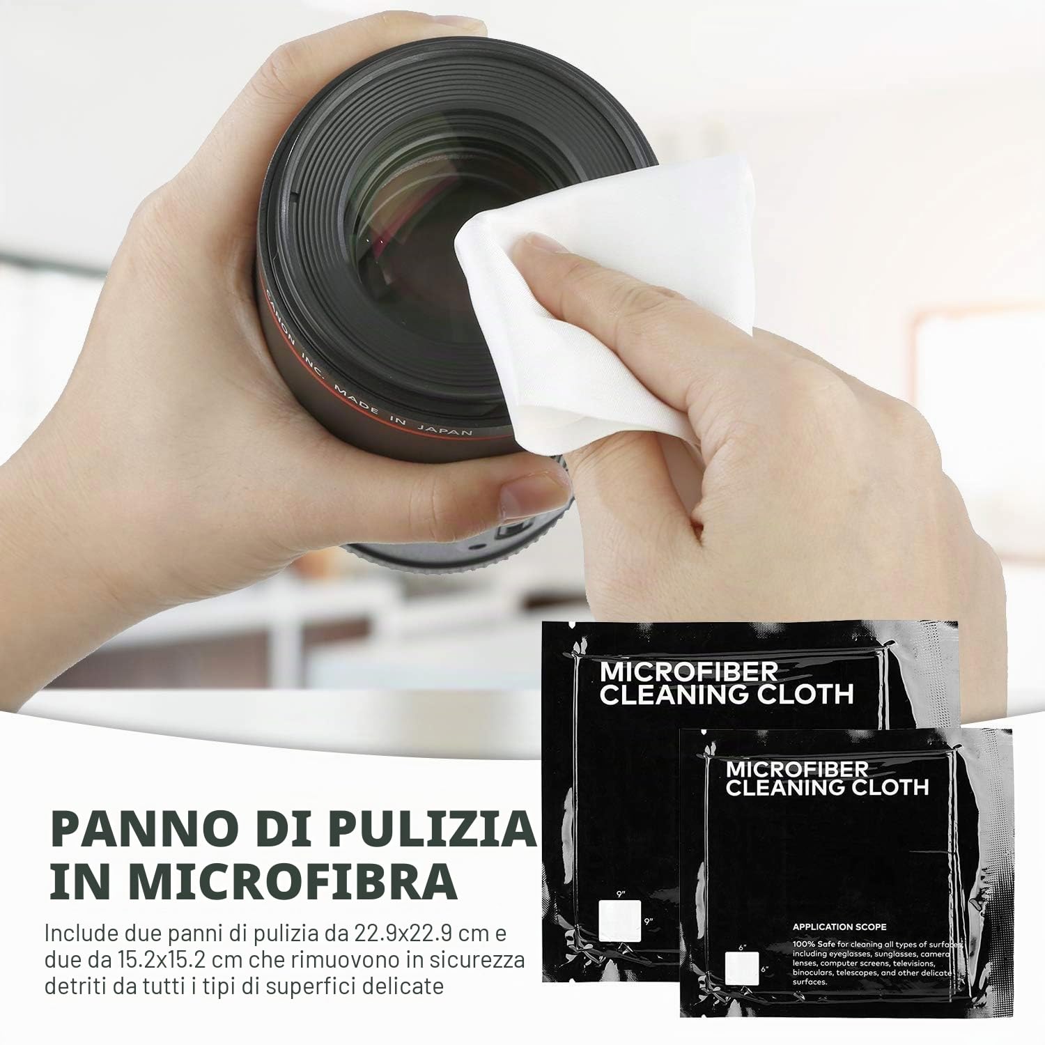 Movo Deluxe Essentials kit di pulizia fotocamere DSLR, con 10 tamponi per sensore APS-C, liquido di pulizia sensore, soffiatore a forma di razzo, penna di pulizia obiettivo, pennello morbido