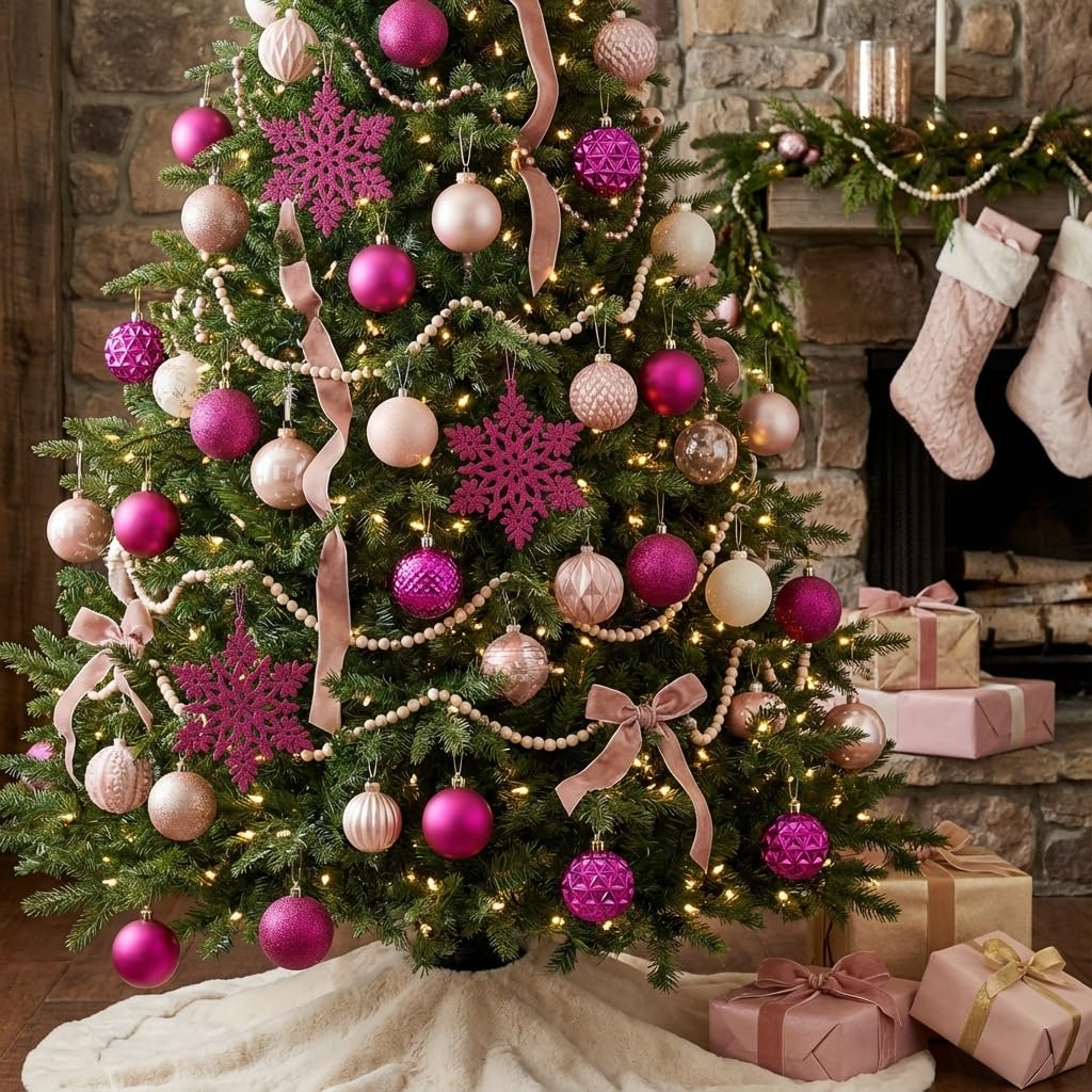 Valery Madelyn Lot de 50 boules de Noël incassables pour sapin de Noël en vrac, 6 cm, décorations à suspendre pour Noël, Saint-Valentin, Saint-Patrick, fêtes de Mardi Gras