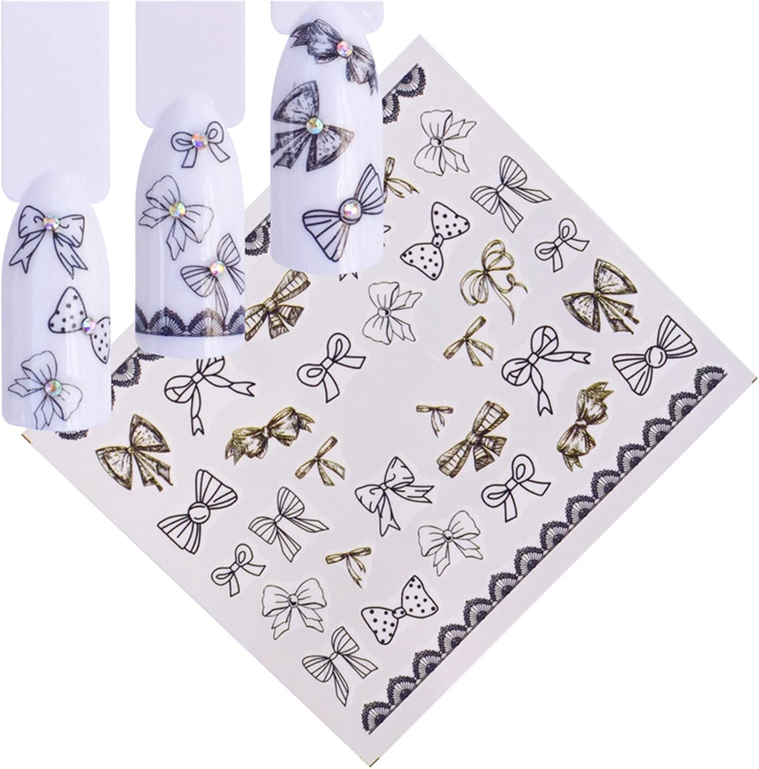 Nail Sticker, Fashion Cute 5 Sheet Transfer Nail Art Sticker Decal Slider Manicure Wraps Nail Sticker (Color : 5 Sheet) : Beauty & Personal Care