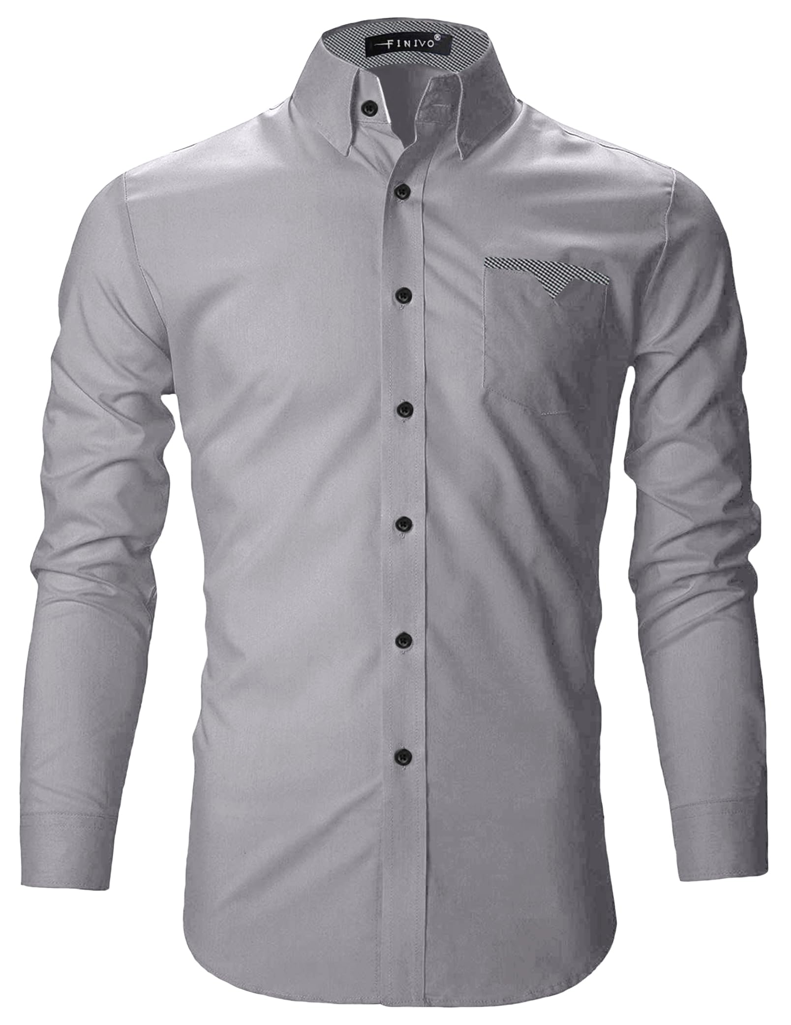FINIVO FASHION Men's Cotton Regular Fit Full Sleeve Collared Neck Casual Shirt for Men, Formal Wear, Gift for Men