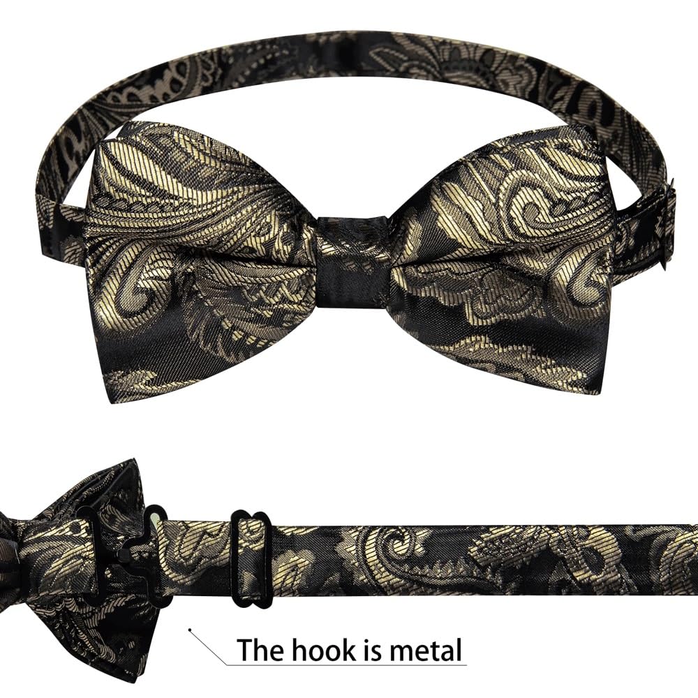 JFDBGU Pre-tied Bow Ties Adjustable Paisley Bowtie Shirt Decor Wedding Business Party Knots Men Cufflink