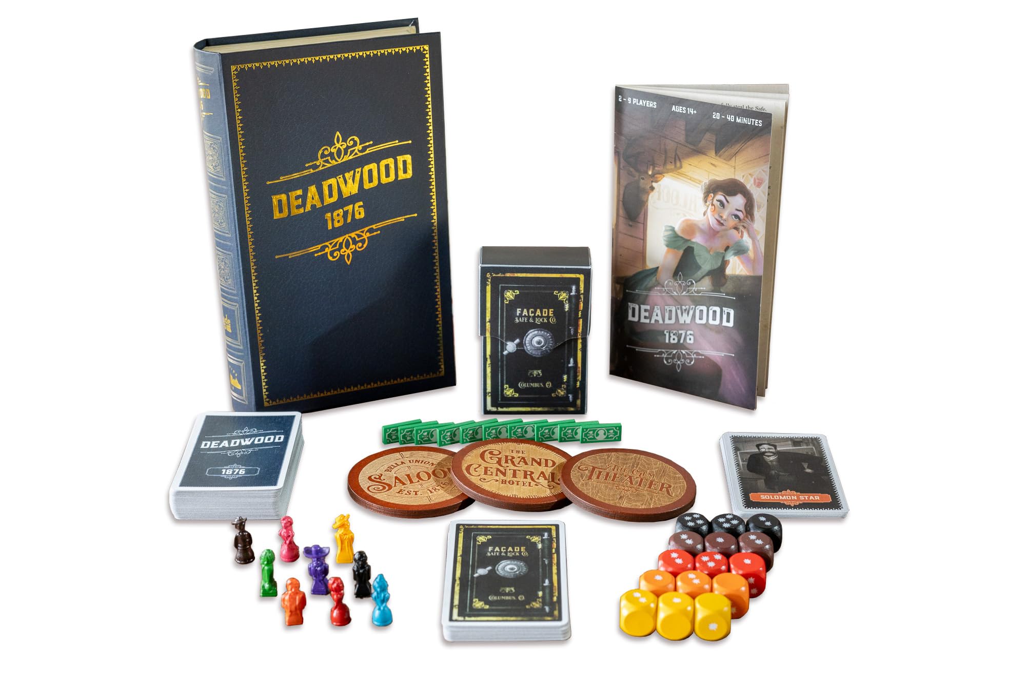 Deadwood 1876 Deluxe Edition Old West Board Game of Gold, Strategy, Secrets, and Stealing A Wild West Party Card Game for Adults and Family Game Night 2-9 Players Ages 14 and Up