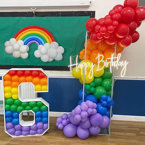 Miniatura 6 de Kit de guirnalda de 260 globos de arcoíris pastel para bricolaje, 24 globos largos coloridos + 80 globos blancos con bomba de globos, alambre de