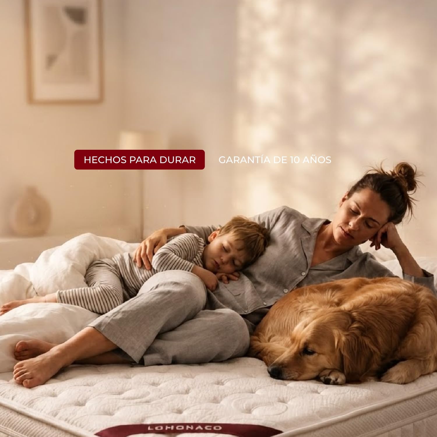 Colchón Natura Gold de LOMONACO 135 x 190 cm | Núcleo de Muelles Ensacados | Capa Viscoelástica Adaptable | Tejido Transpirable y Fibra Termorreguladora | Altura 26 cm