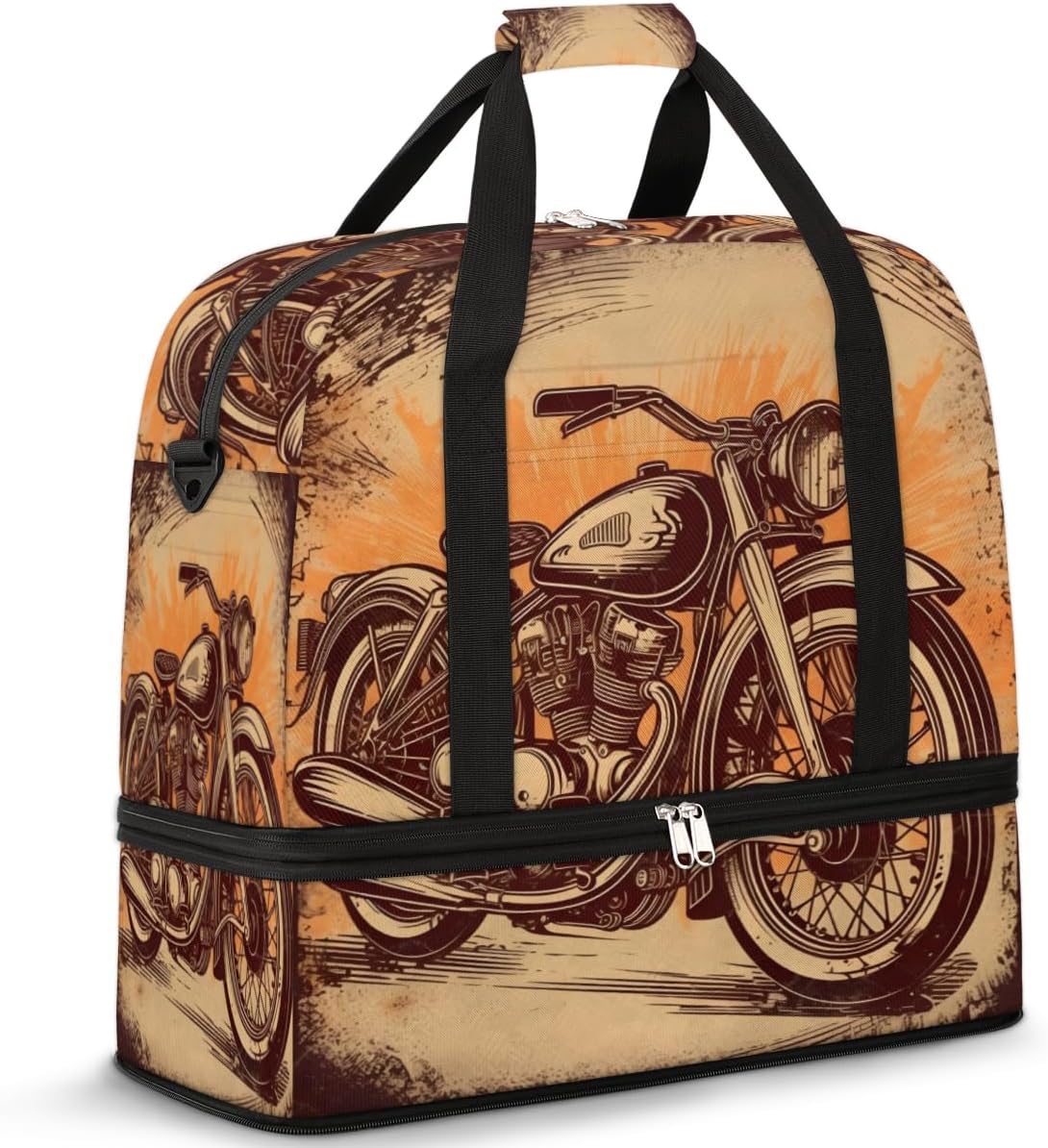 QsirBC Traffic Pattern Design Gym Bag for Women Duffle Tote with Shoes Compartment Men Weekender Duffel for Dance Travel Sports Swimming Overnight