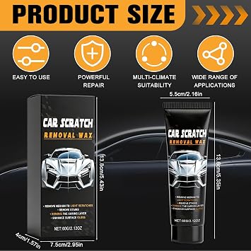 Car Scratch Repair, Car Scratch Repair Wax, Upgrade Car Scratch Remover Wax with Sponge and Towel, Professional Car Paint Repair Compound for Deep Scratches, Automotive Scratch Repair for Car (2PCS)