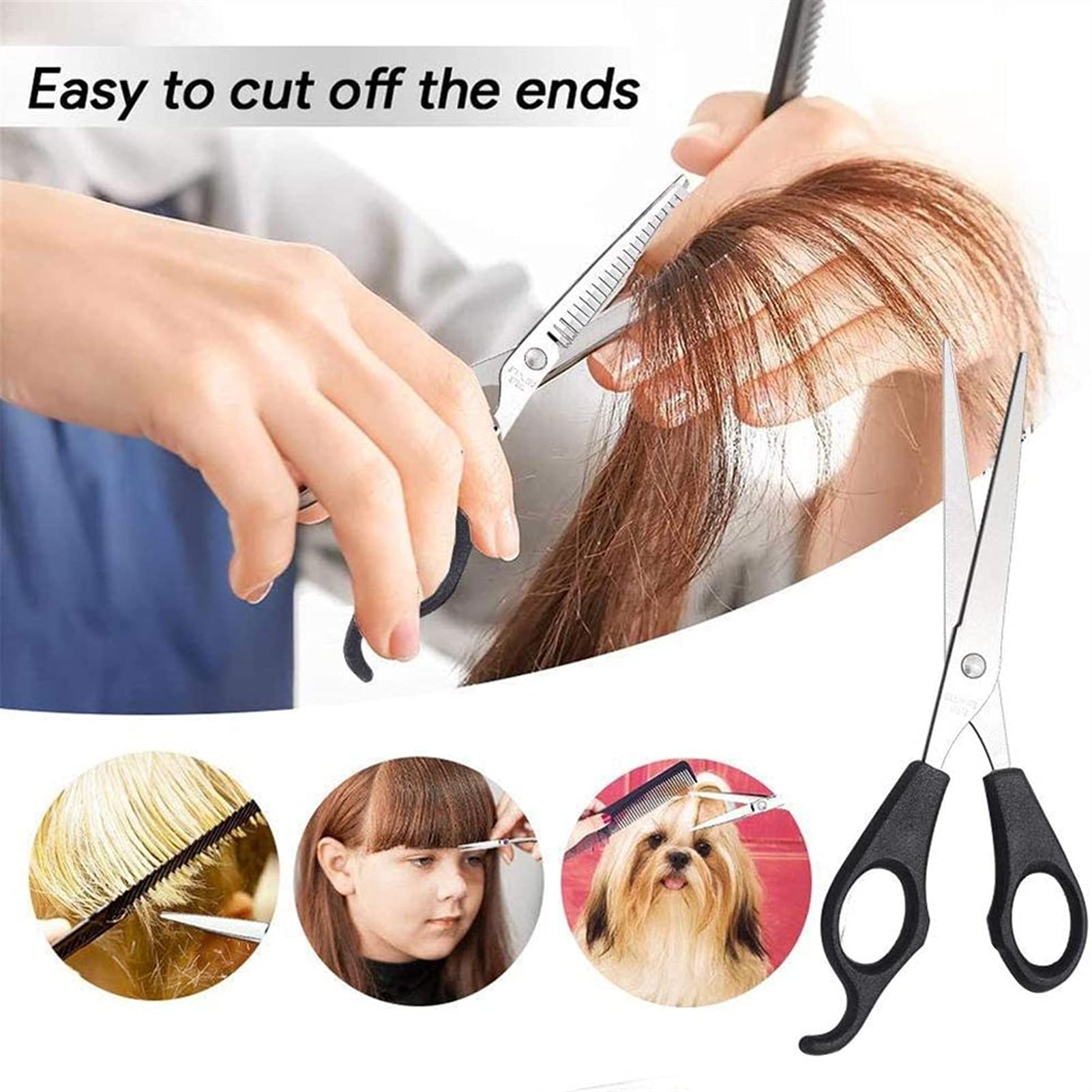 Ciseaux de coupe de cheveux, ensemble de ciseaux de coupe de cheveux, ciseaux de coupe de cheveux, ciseaux amincissants avec peignes et cape pour coupe de cheveux, soins capillaires quotidiens, 14
