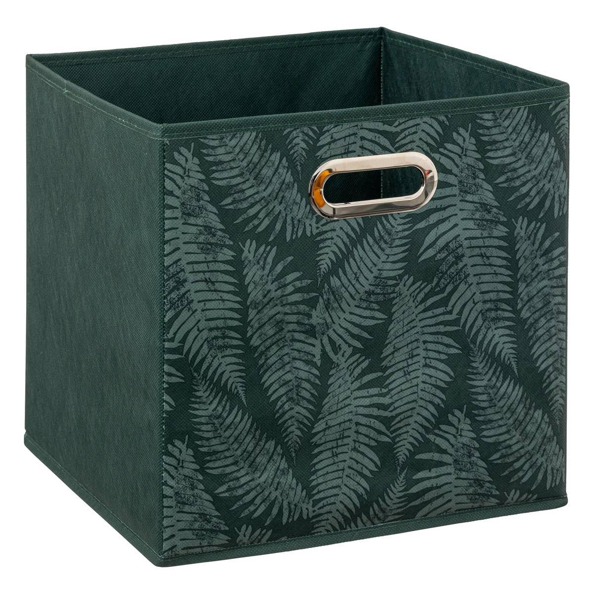 5Five Fabric Storage Box, Fern 31 cm x 31 cm x 31 cm