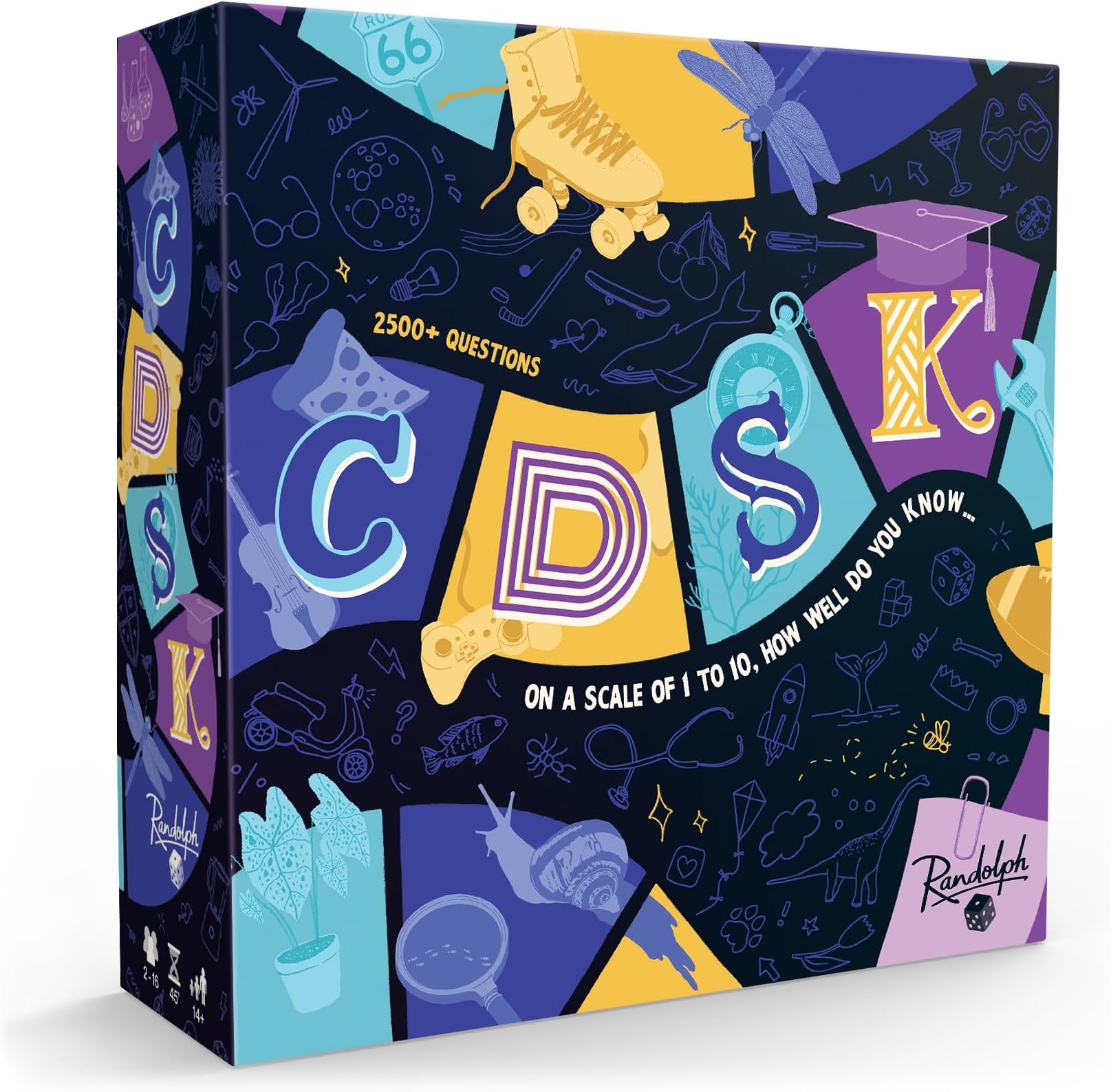 Randolph CDSK | Fun Trivia Party Game for Teens and Adults | Great for Game Nights and Large Groups | Two Player or Team Challenge | 2500+ Trivia Questions | Ages 14+ | 2 to 16 Players | 45 Minutes