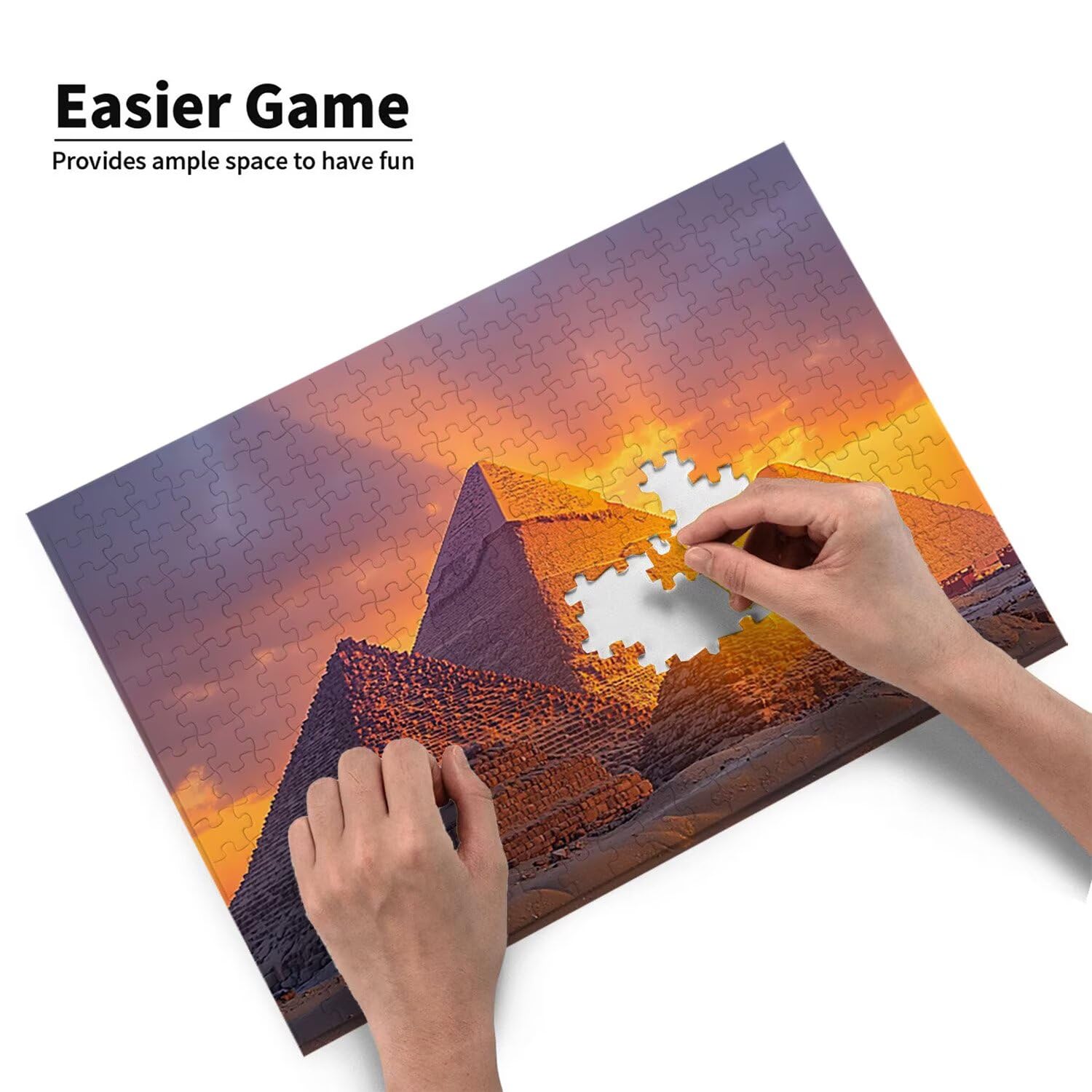 Puzzle dla dorosłych 1000 sztuk piramidy egipskie puzzle dla dorosłych gra edukacyjna wyzwanie zabawki 1000 elementów puzzli dla dorosłych dzieci, kolorowe puzzle DIY do wystroju domu 75x50cm l-5