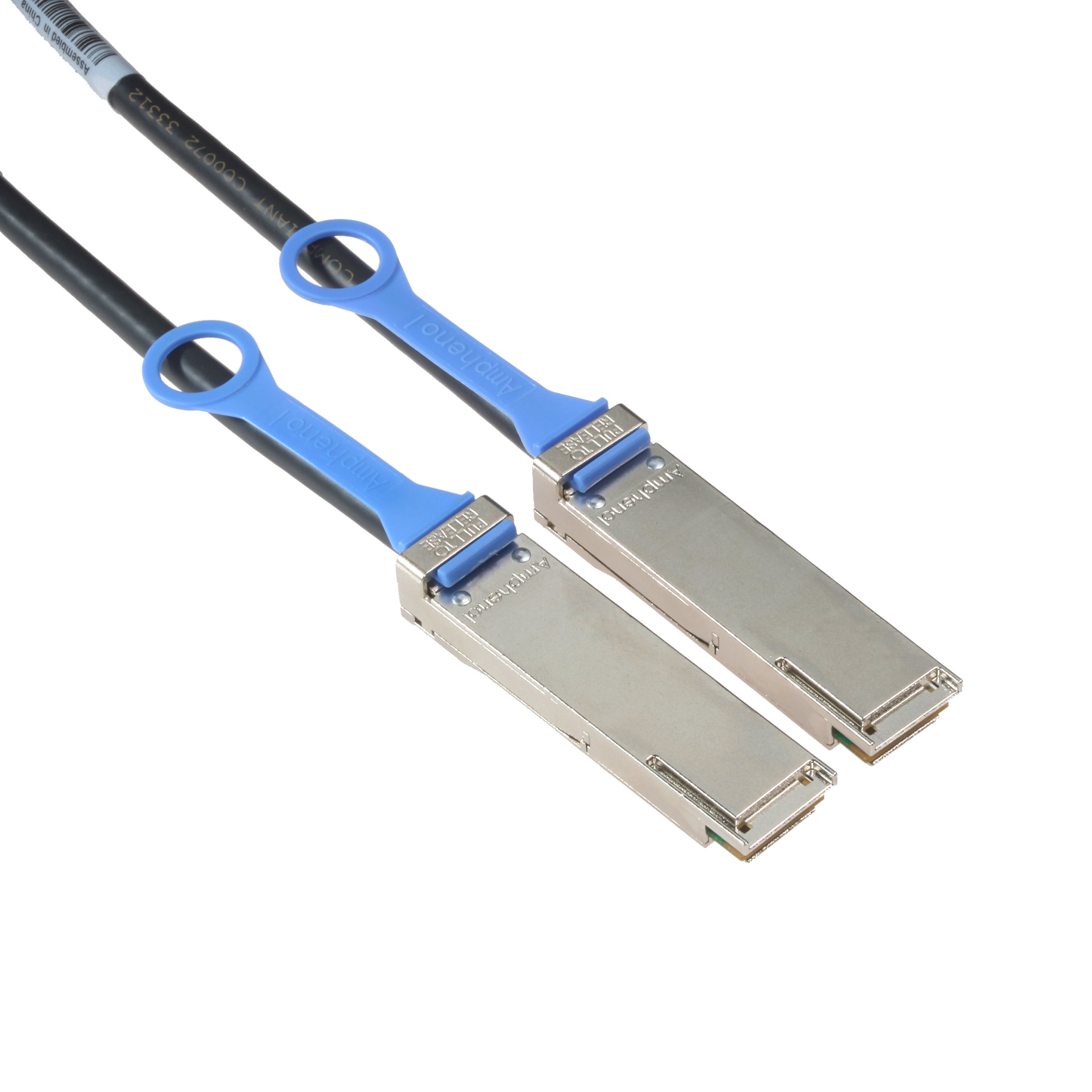 Amphenol SF-QSFPPEXPAS-005 QSFP+ 40-Gigabit Ethernet Cable, 40 GbE, QDR InfiniBand, Passive Copper, 5 m, 16', Black