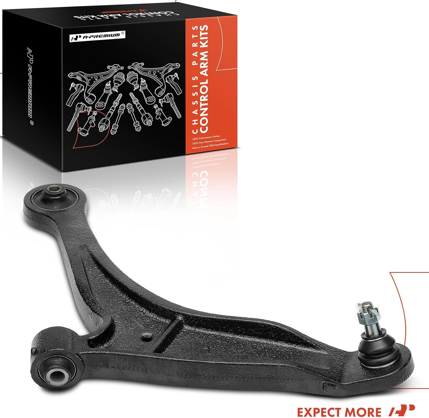 A-Premium Front Left Lower Control Arm, with Ball Joint & Bushing, Compatible with Honda Ridgeline 2006-2014