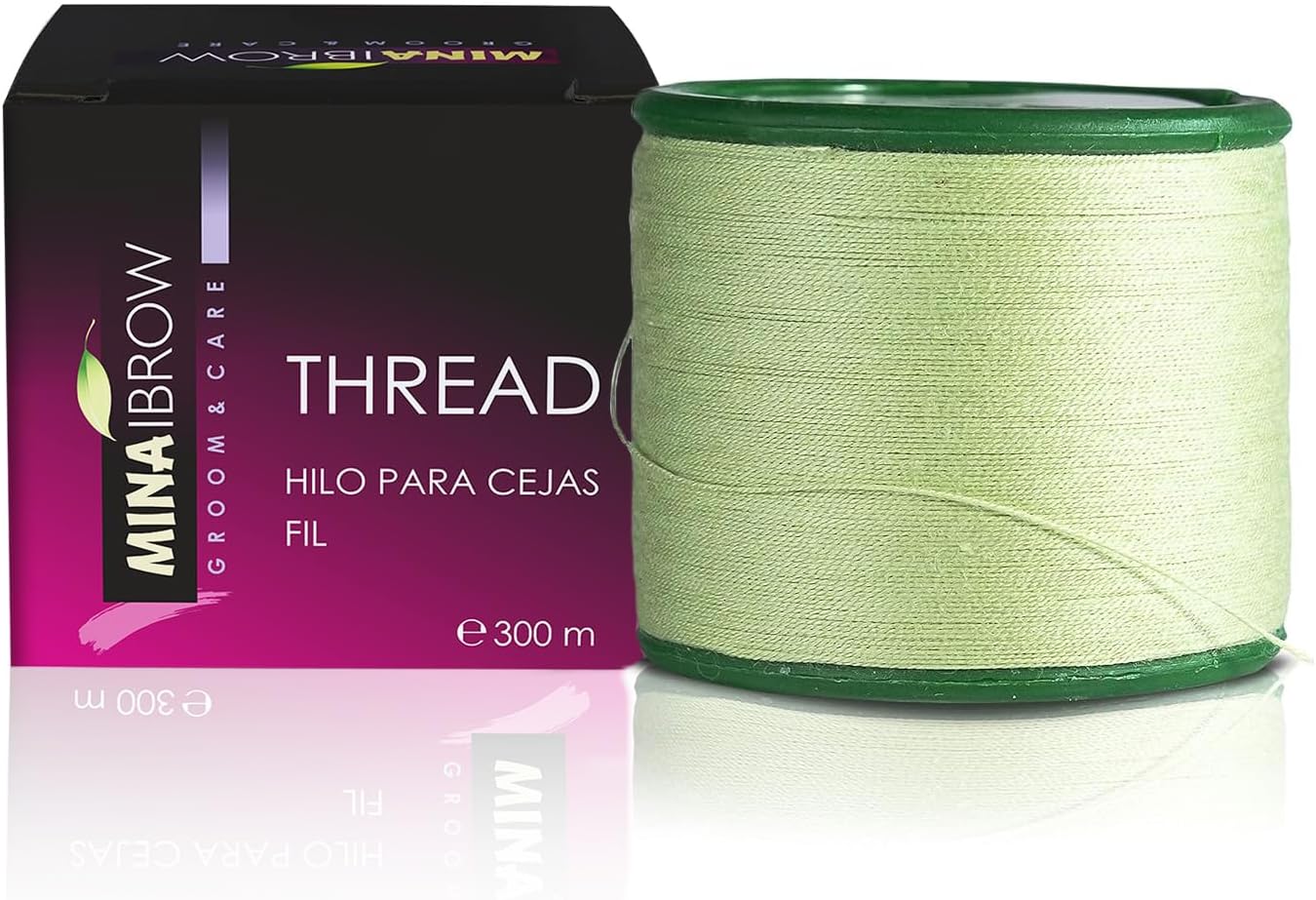 MINA iBROW Thread 1 Spool X 300m | Eyebrow Organic Cotton Thread |Tool for Upper Lip Chin Forehead Ibrow Hair Removal | for Perfect Eyebrow Sculpting | Pack of 1