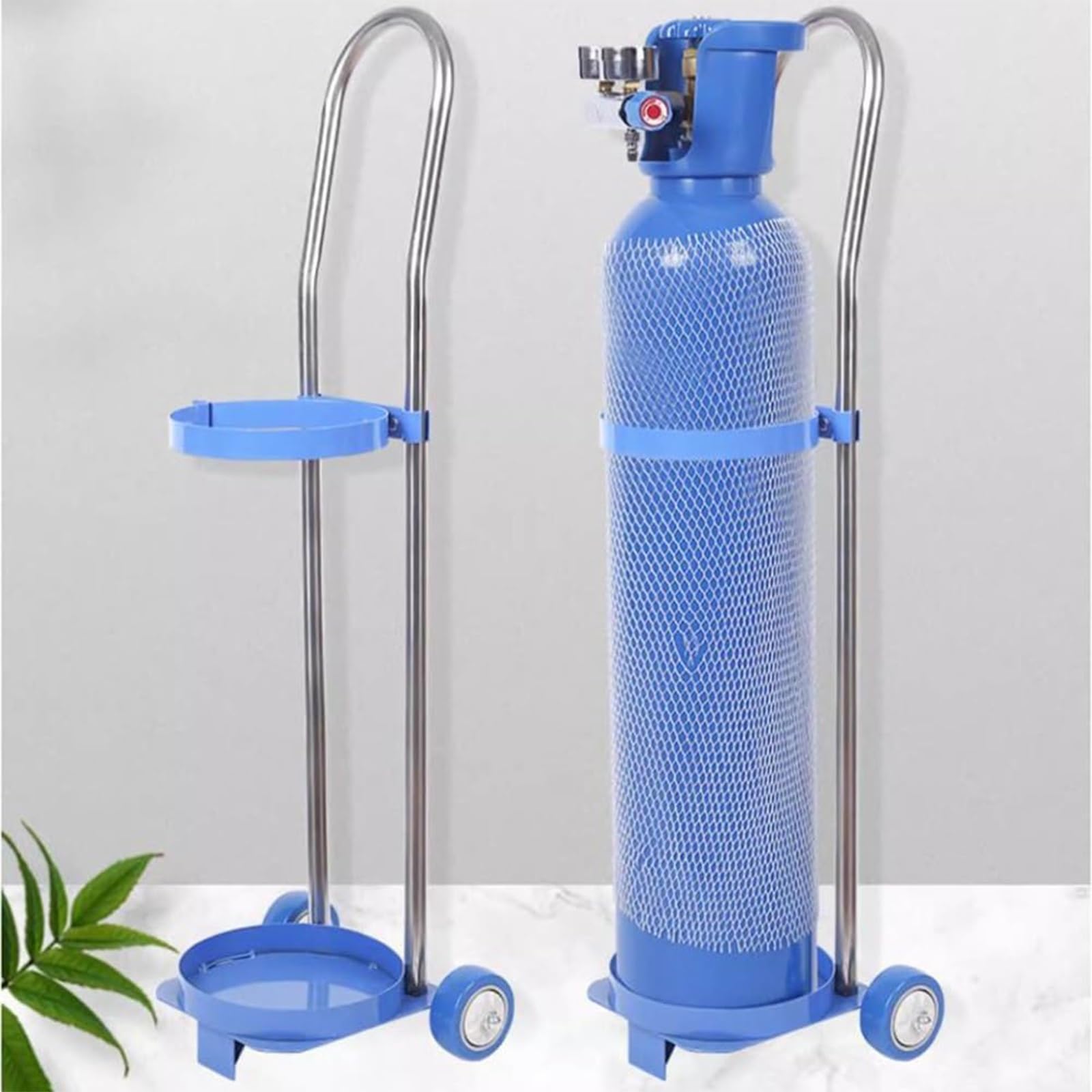 WQPMNYG Portable Gas Cylinder Cart with Rolling Dolly and Bracket for Easy Transport of Propane or Oxygen Tanks