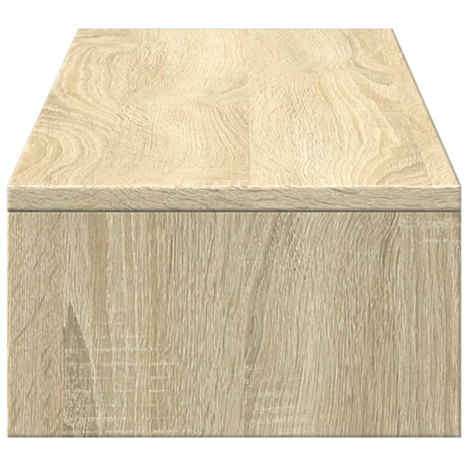 Homgoday Doppelmonitorständer mit Schubladen, Sonoma-Eiche, 100x27x15 cm, Holzwerkstoff, für Büro-Organisation