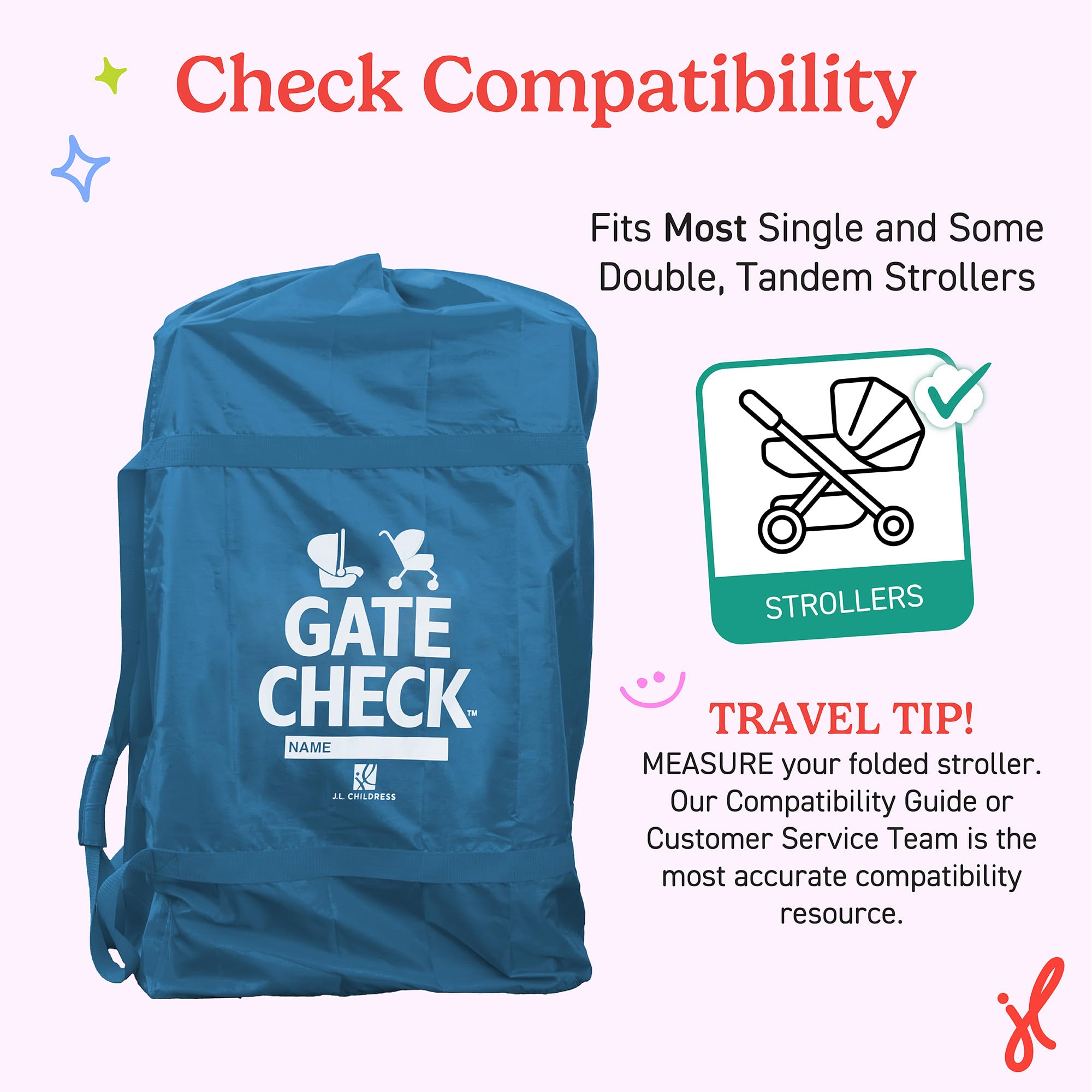 J.L. Childress Gate Check Bag - Durable Stroller Travel Bag