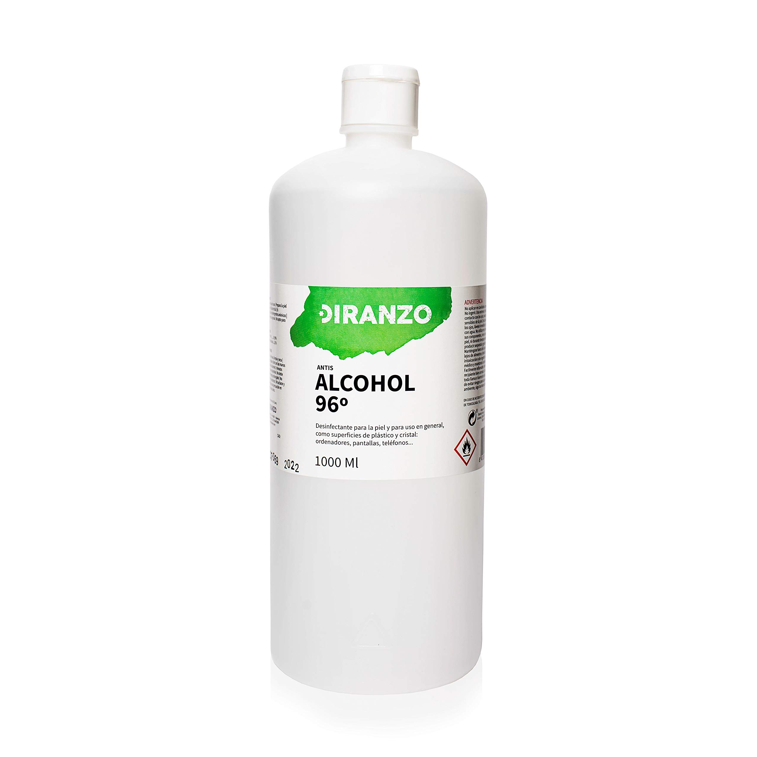 DIRANZO alcohol sanitario vol 96 º bote 1 litro