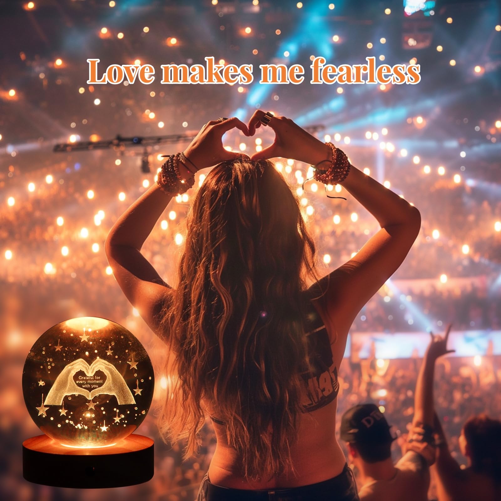 youglatt 3D Crystal Ball Night Light 16 Colors 4 Modes Remotely Controlled Night Light Room Decor Funny Anniversary — view 5