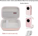 Elonbo Carrying Case for SUPVAN E10/ Phomemo D30 Bluetooth Label Maker Machine, Portable Mini Thermal Label Printer Storage Holder, Wireless Small Handheld Sticker Maker Travel Bag, Pink