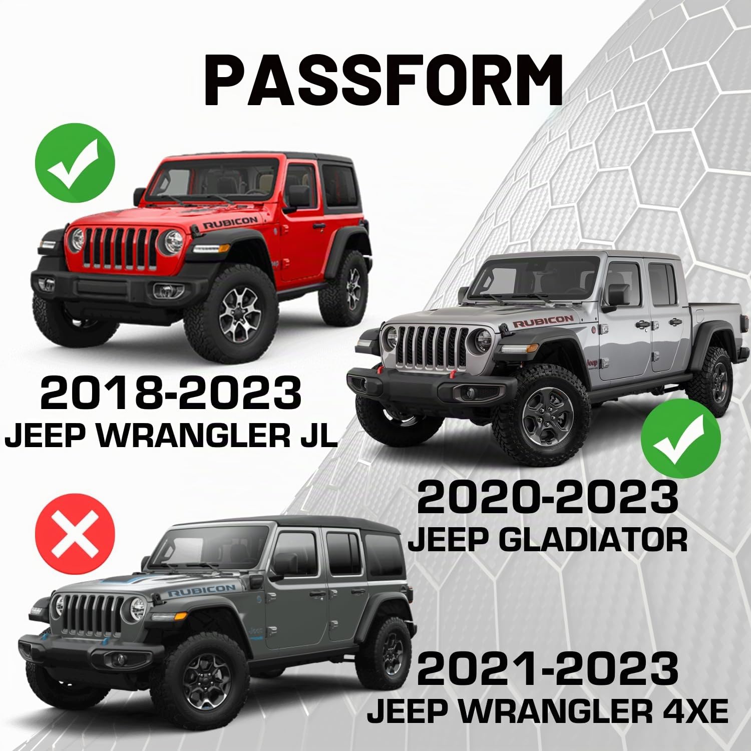 Bulletpoint RubiGrid Armaturenbrett-Halterung für Wrangler JL 2018–2023 (Nicht 4xe) + Gladiator 2020–2023 – Jeep-kompatible Multi-Geräte-Halterung
