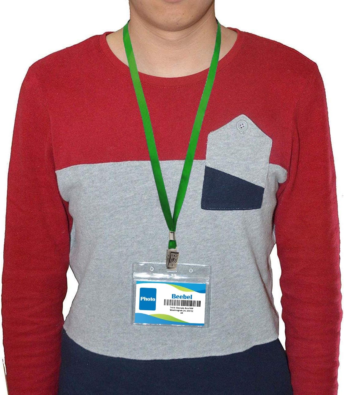 Beebel Green Lanyards 100 Pack Nylon Flat Badge Lanyard for Id Badge Name Tag (Green, 100 Pack) - Image 6