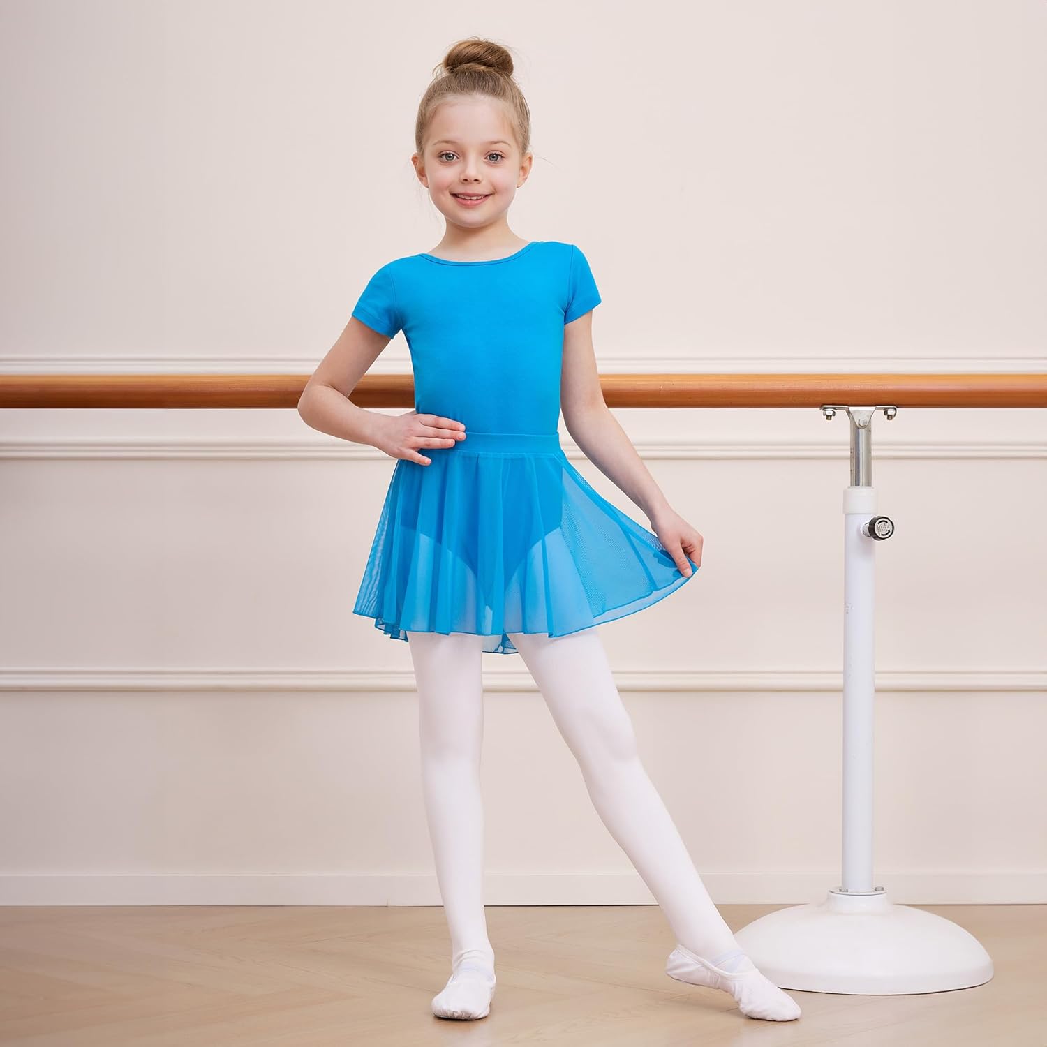 DIPUG Girls Ballet Leotards with Removable Skirt Toddler Hollow Back Dance Dress Combo - Image 4