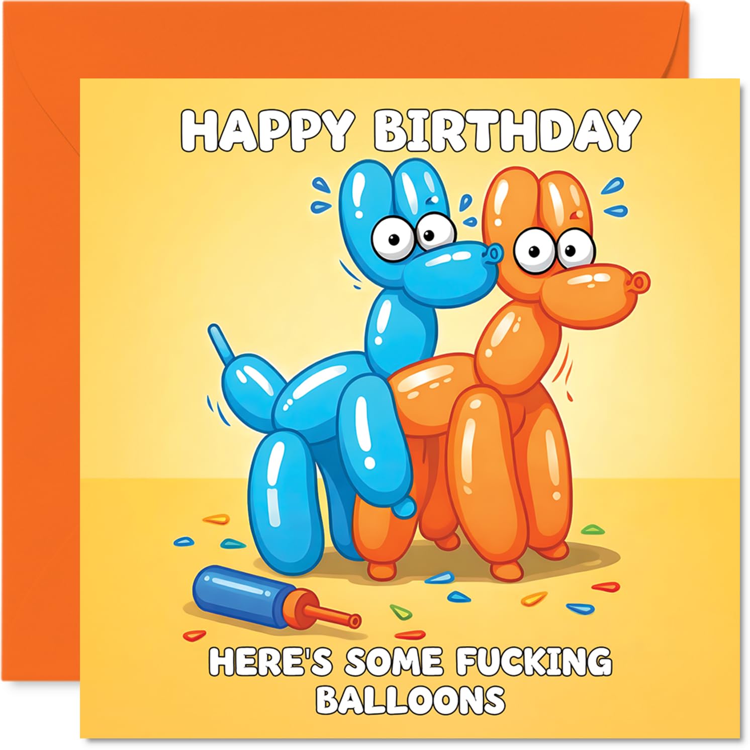 Cheeky Birthday Card - Outrageously Cheeky Birthday Wishes - Cartoon Balloon Animals with Bold Slogan - Guaranteed to Raise a Proper Laugh - 145mm Square, Envelope Included