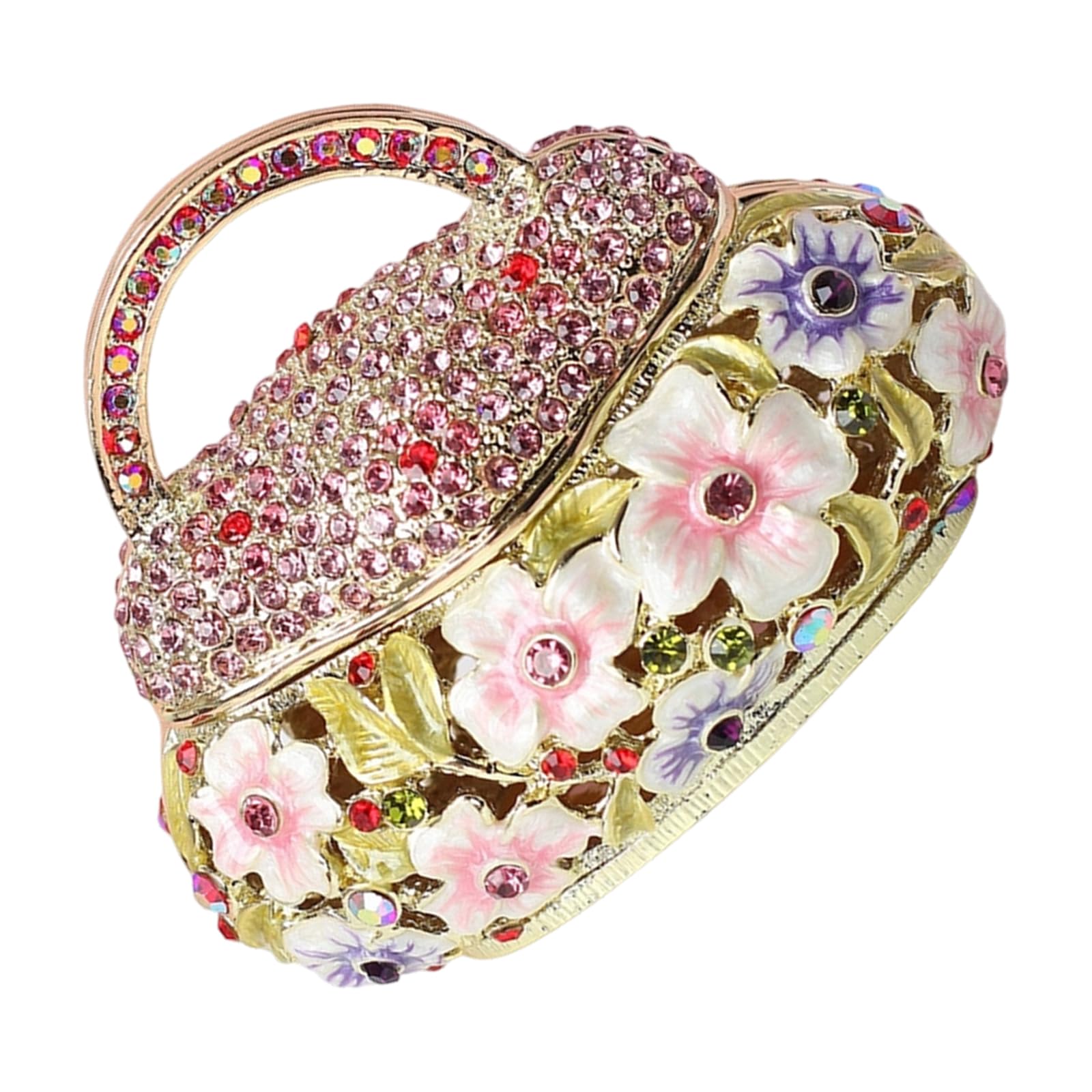 NRVTRE Charm Miniature Enameled Jewelry Holder Adds Cultural Elegant to Any Space Chinese Coating Craft Basket