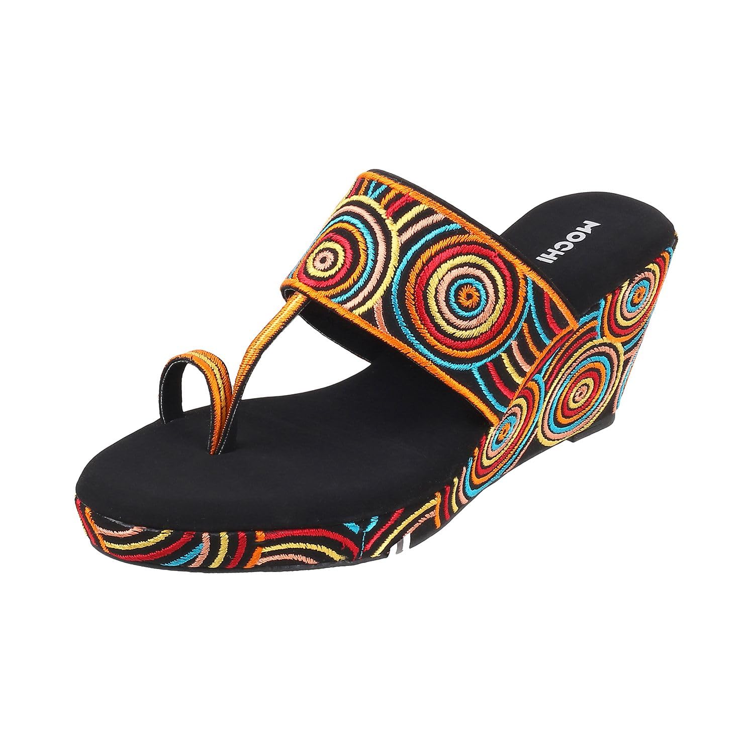 Mochi Women Black Ethnicwear Wedge Heel Sandal UK/7 EU/40 (34-197) (B0CKXZ141G) Amazon Price History, Amazon Price Tracker