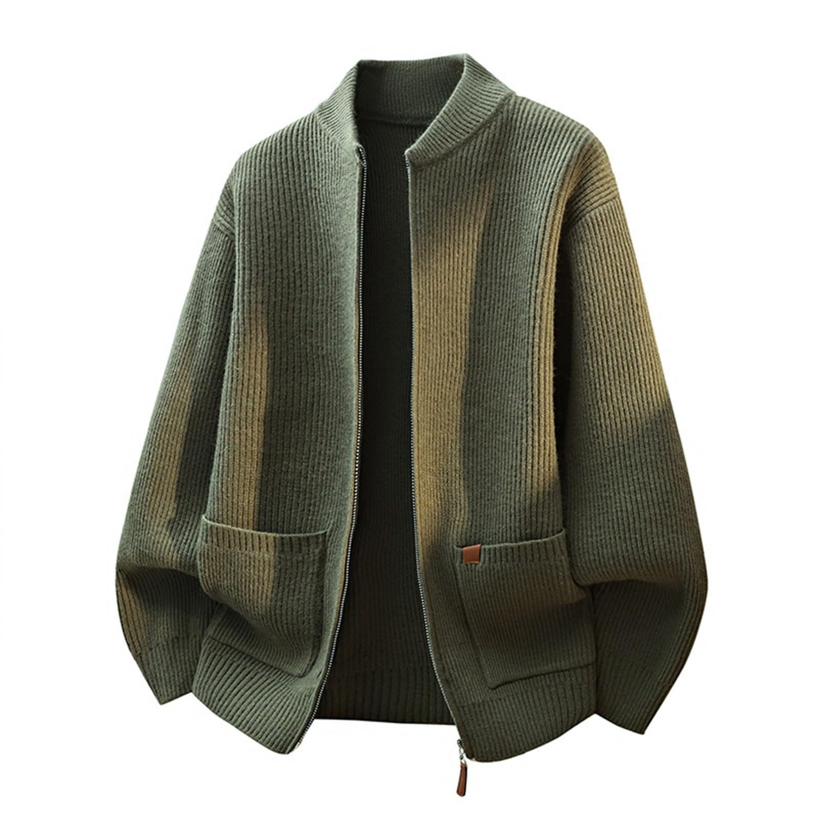 Lässige Herren-Strickjacke mit Kapuze für Herbst und Winter, offene Vorderseite, Verschiedene Größen, Bequeme Passform, ideal für den Alltag.