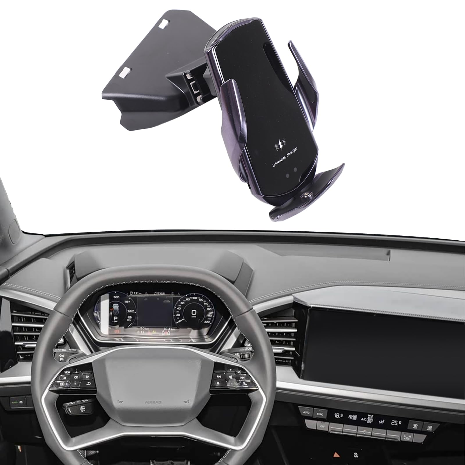 Supporto per cellulare per Audi Q4 e-tron & Q5 2022-2024, supporto magnetico per bocchetta di ventilazione con rotazione a 360°, presa stabile per tutti gli smartphone, fissaggio rapido con una sola