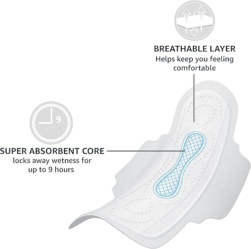 Miniatura 4 de Yaxa Basics Almohadillas de absorción regular para mujer, ultra finas con alas flexibles, sin perfume, talla 1, 36 unidades, 1 paquete